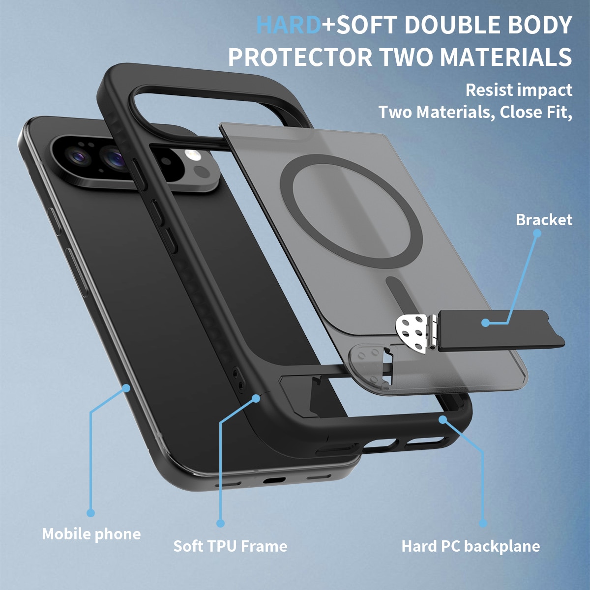 Magnetisk deksel med stativ Google Pixel 10 Pro XL Svart