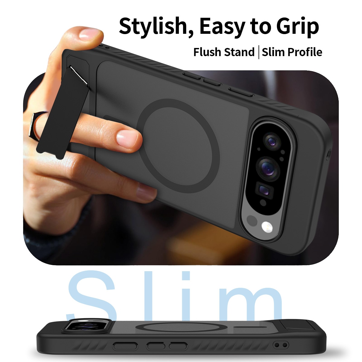 Magnetisk deksel med stativ Google Pixel 10 Pro XL Svart