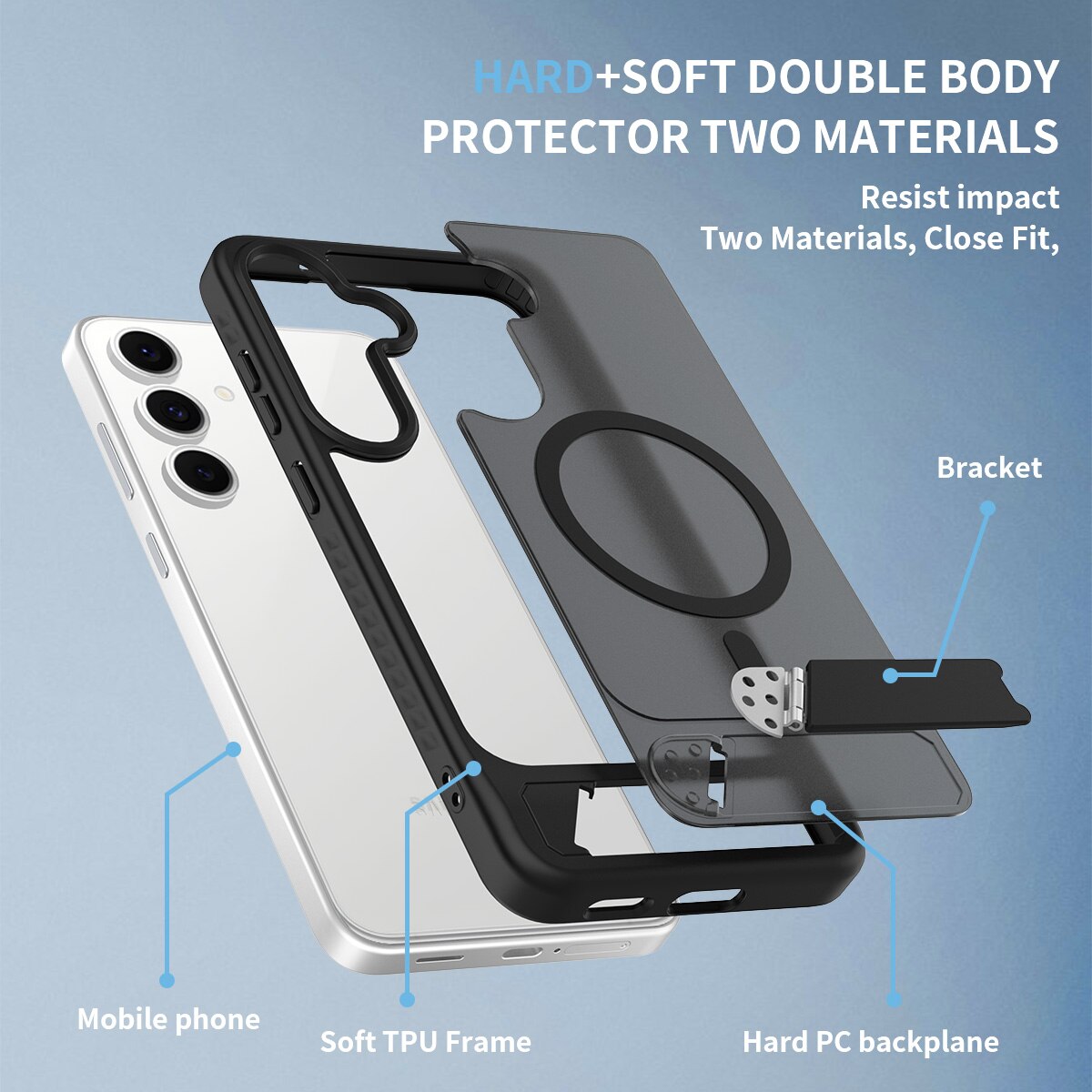 Magnetisk deksel med stativ Samsung Galaxy S25 FE Svart
