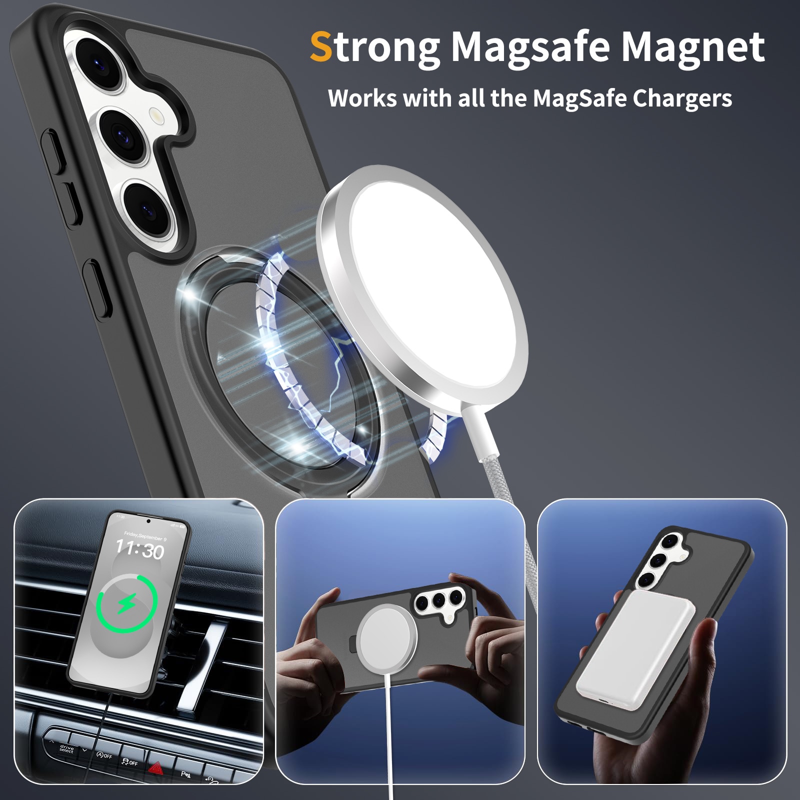 Hybriddeksel Magnetic Ring Samsung Galaxy S25 FE Svart