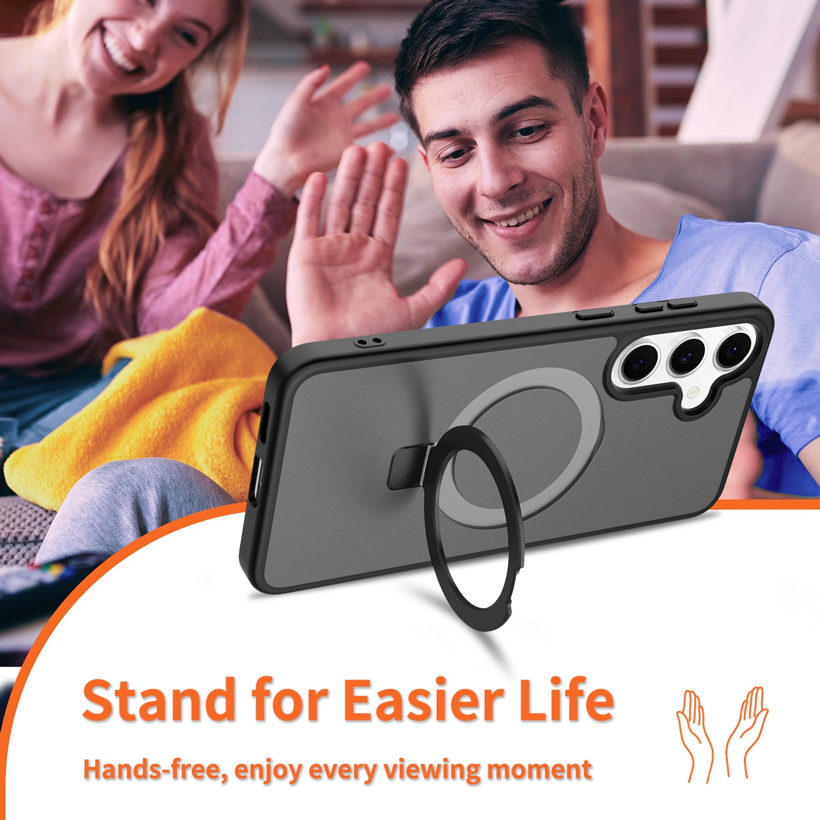 Hybriddeksel Magnetic Ring Samsung Galaxy S25 FE Svart