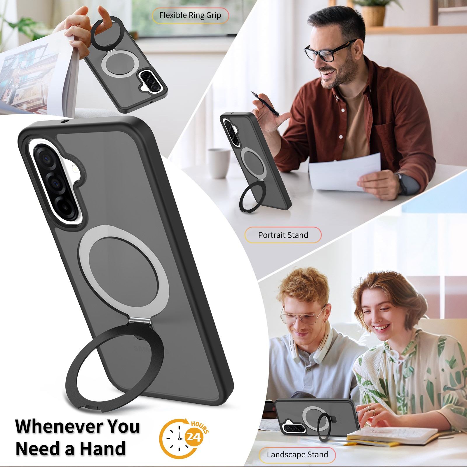 Hybriddeksel Magnetic Ring Samsung Galaxy A17 Svart