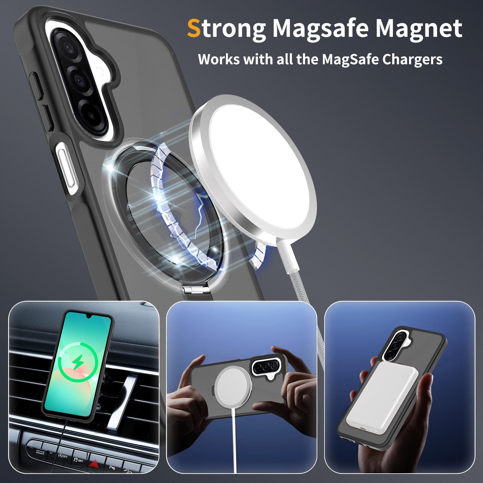 Hybriddeksel Magnetic Ring Samsung Galaxy A17 Svart