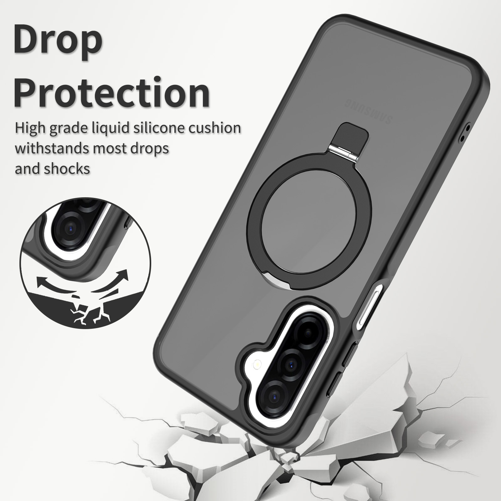Hybriddeksel Magnetic Ring Samsung Galaxy A17 Svart
