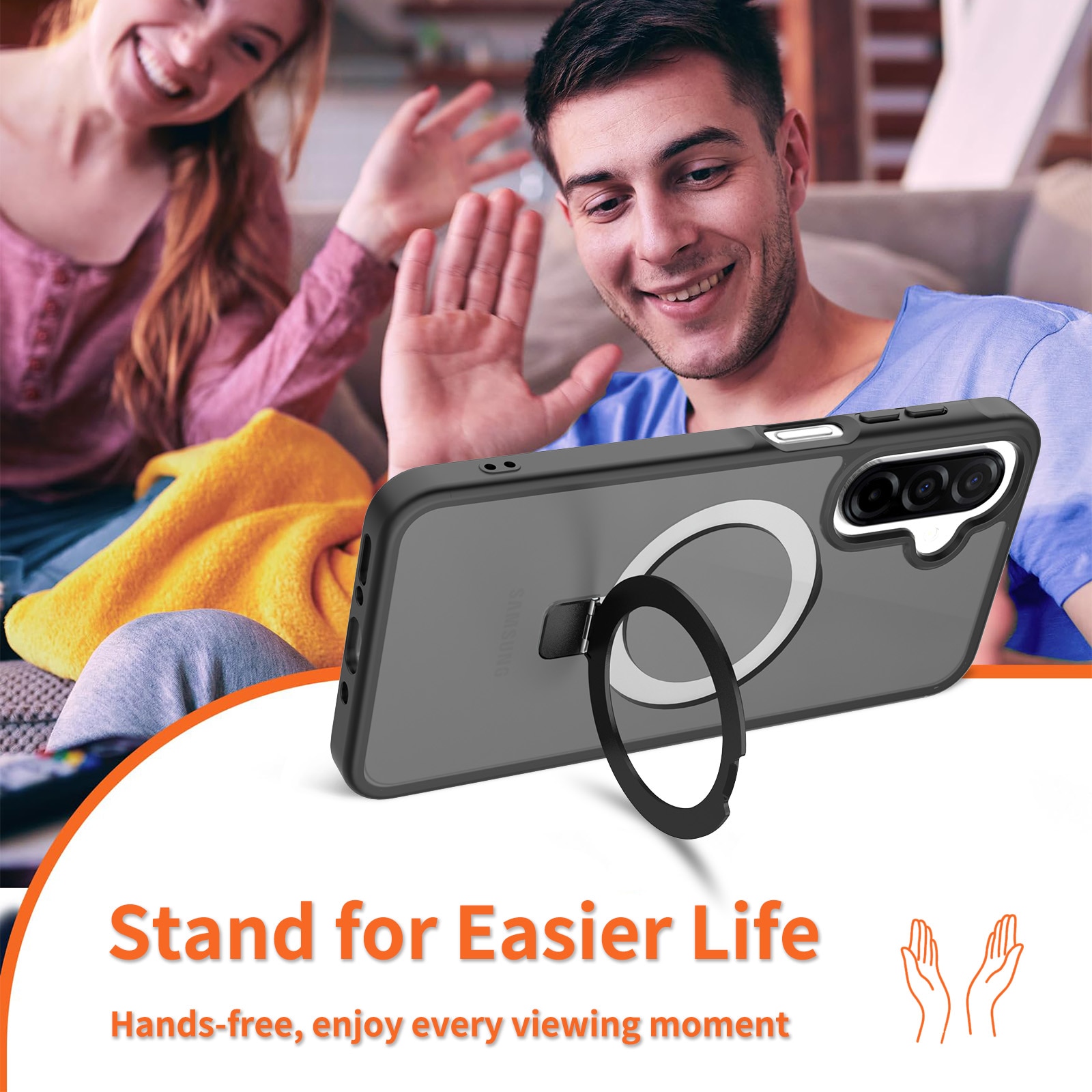 Hybriddeksel Magnetic Ring Samsung Galaxy A17 Svart