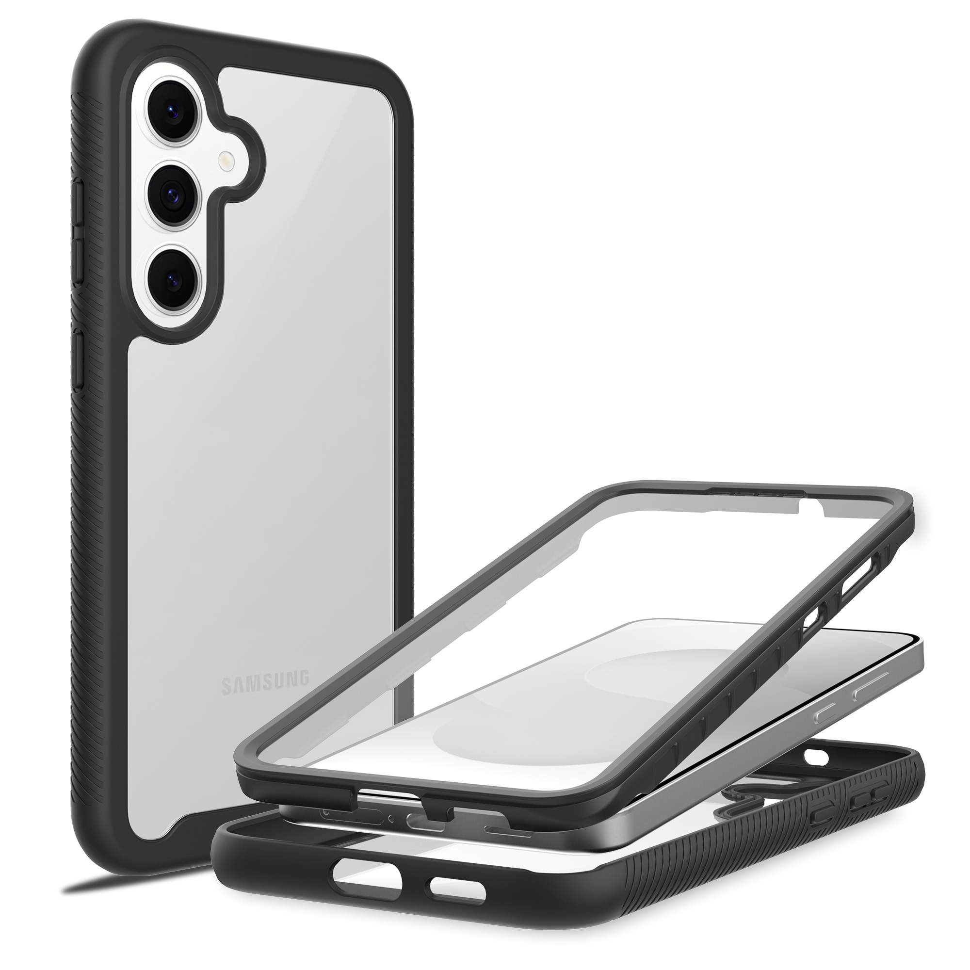 Full Protection Case Samsung Galaxy S25 FE Svart/gjennomsiktig