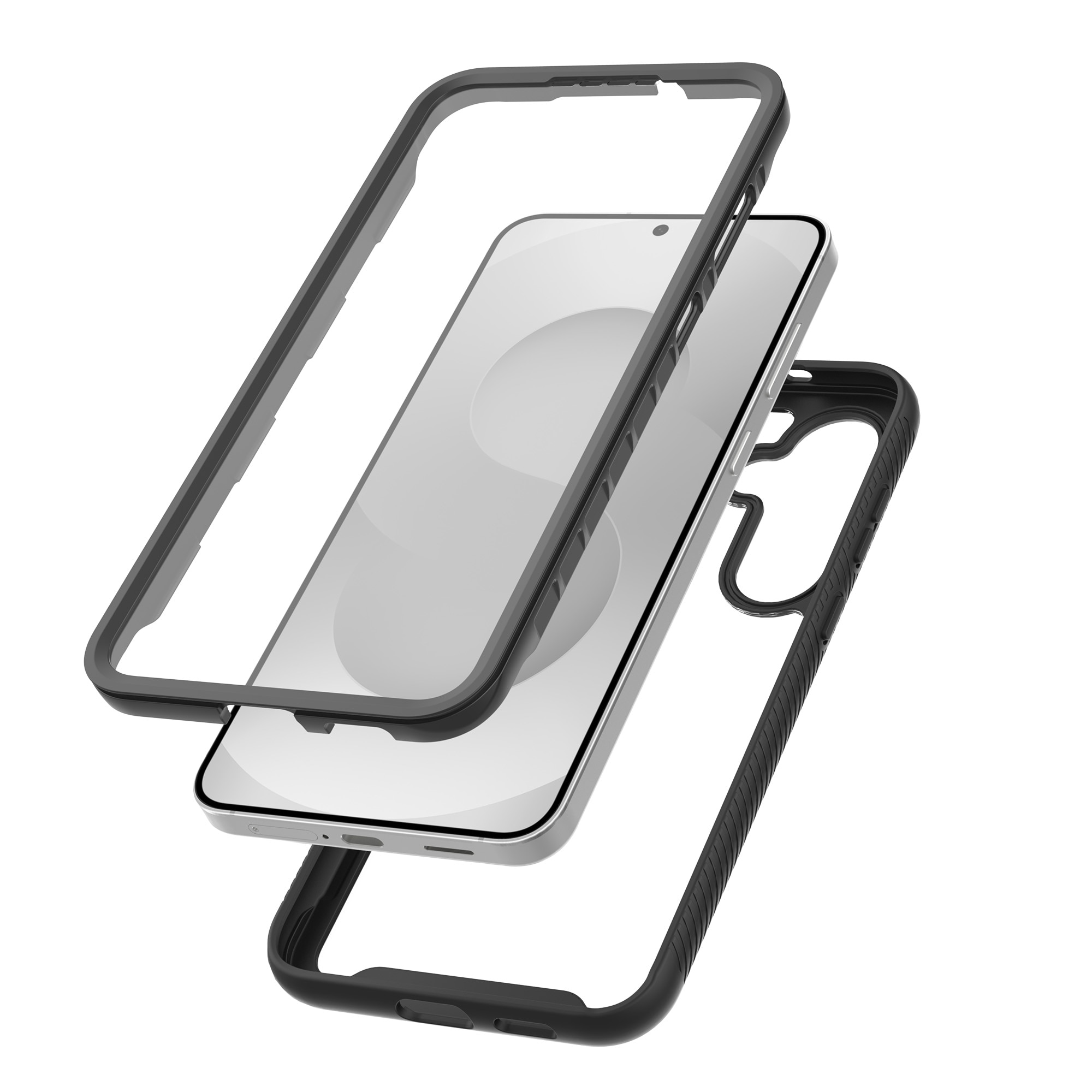 Full Protection Case Samsung Galaxy S25 FE Svart/gjennomsiktig