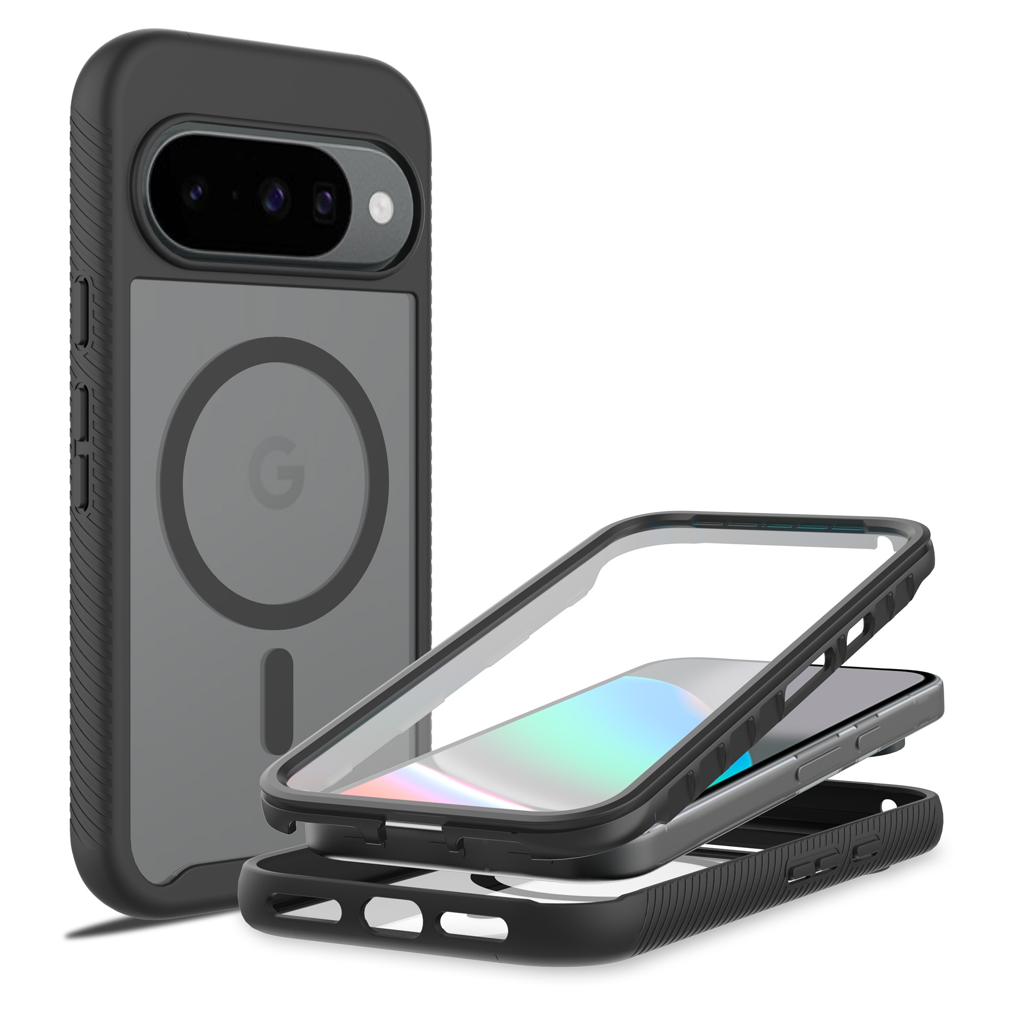 Full Protection Magnetic Case Google Pixel 10 Svart/gjennomsiktig