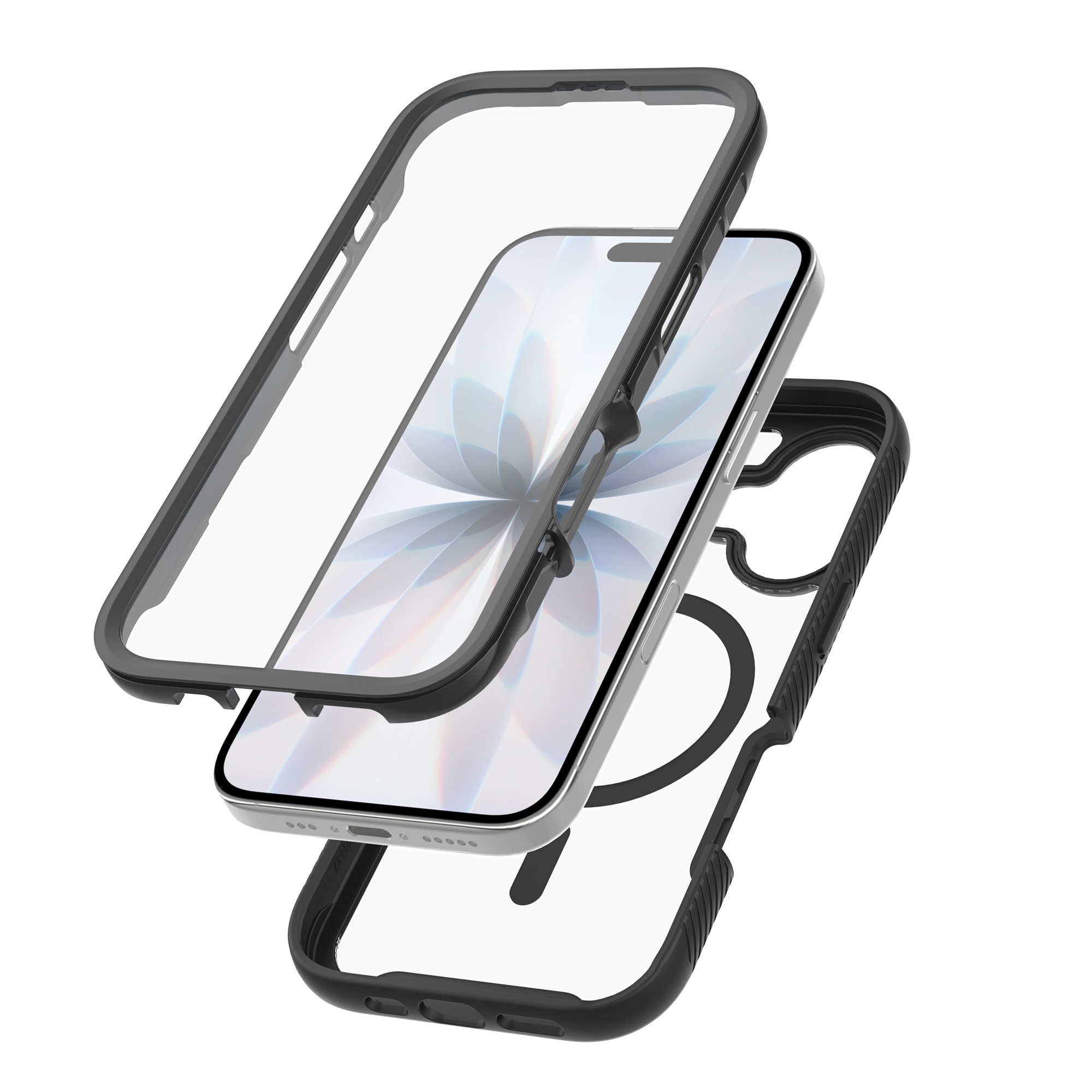 Full Protection Magnetic Case iPhone 17 Svart/gjennomsiktig