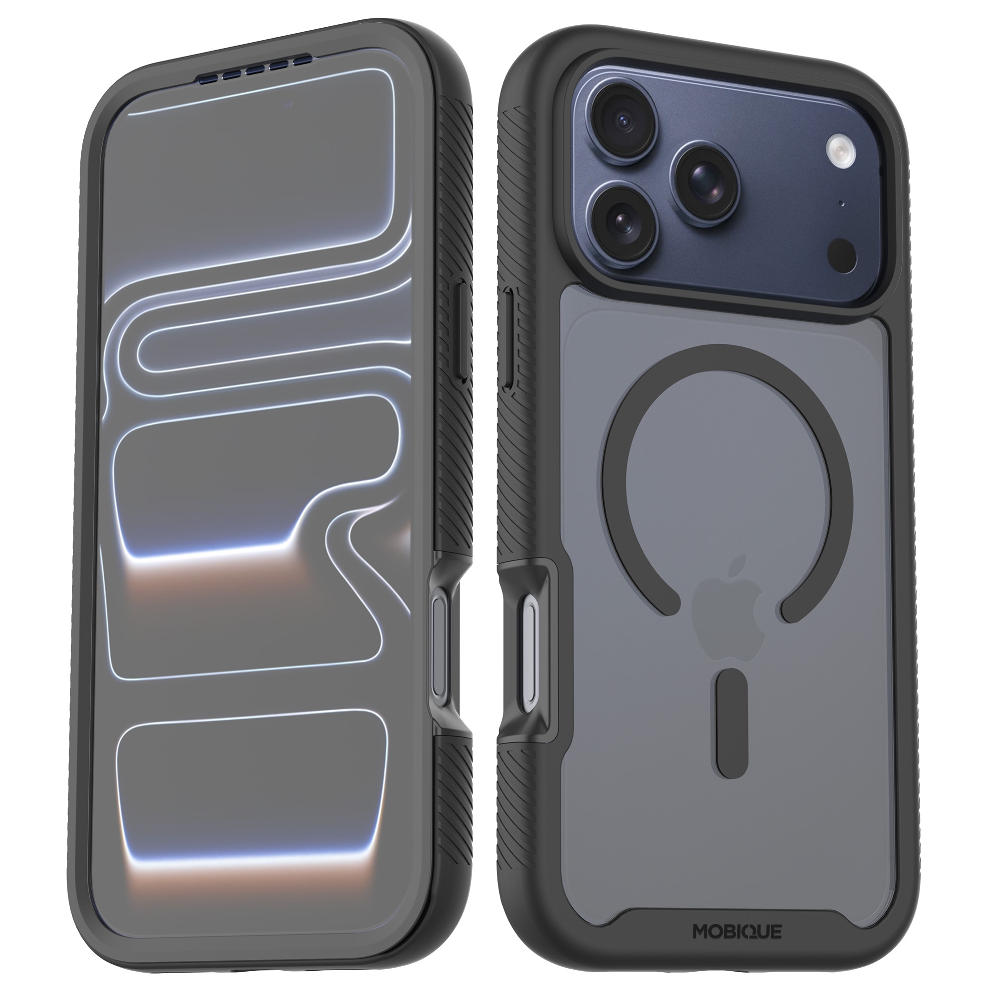 Full Protection Magnetic Case iPhone 17 Pro Svart/gjennomsiktig