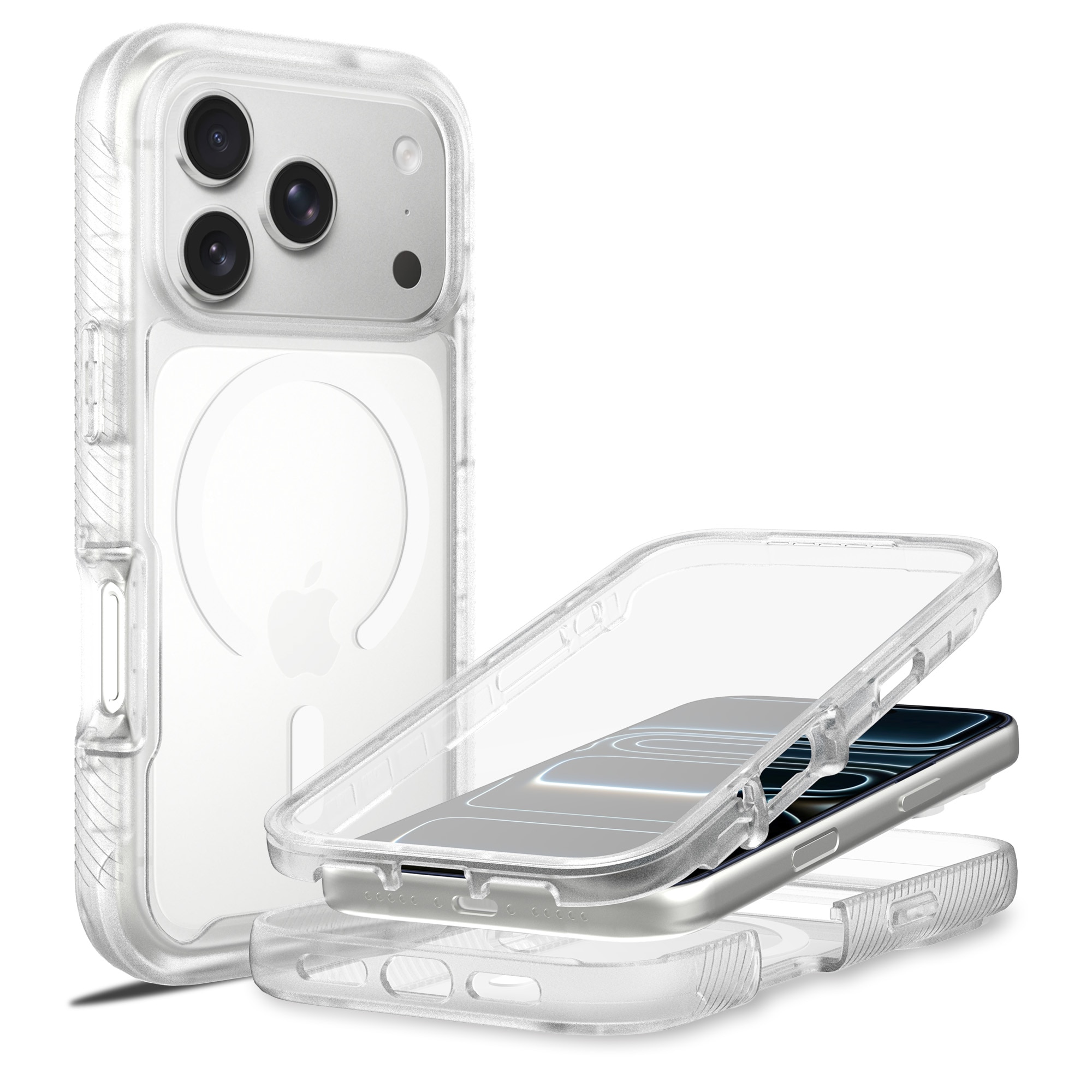 Full Protection Magnetic Case iPhone 17 Pro Gjennomsiktig