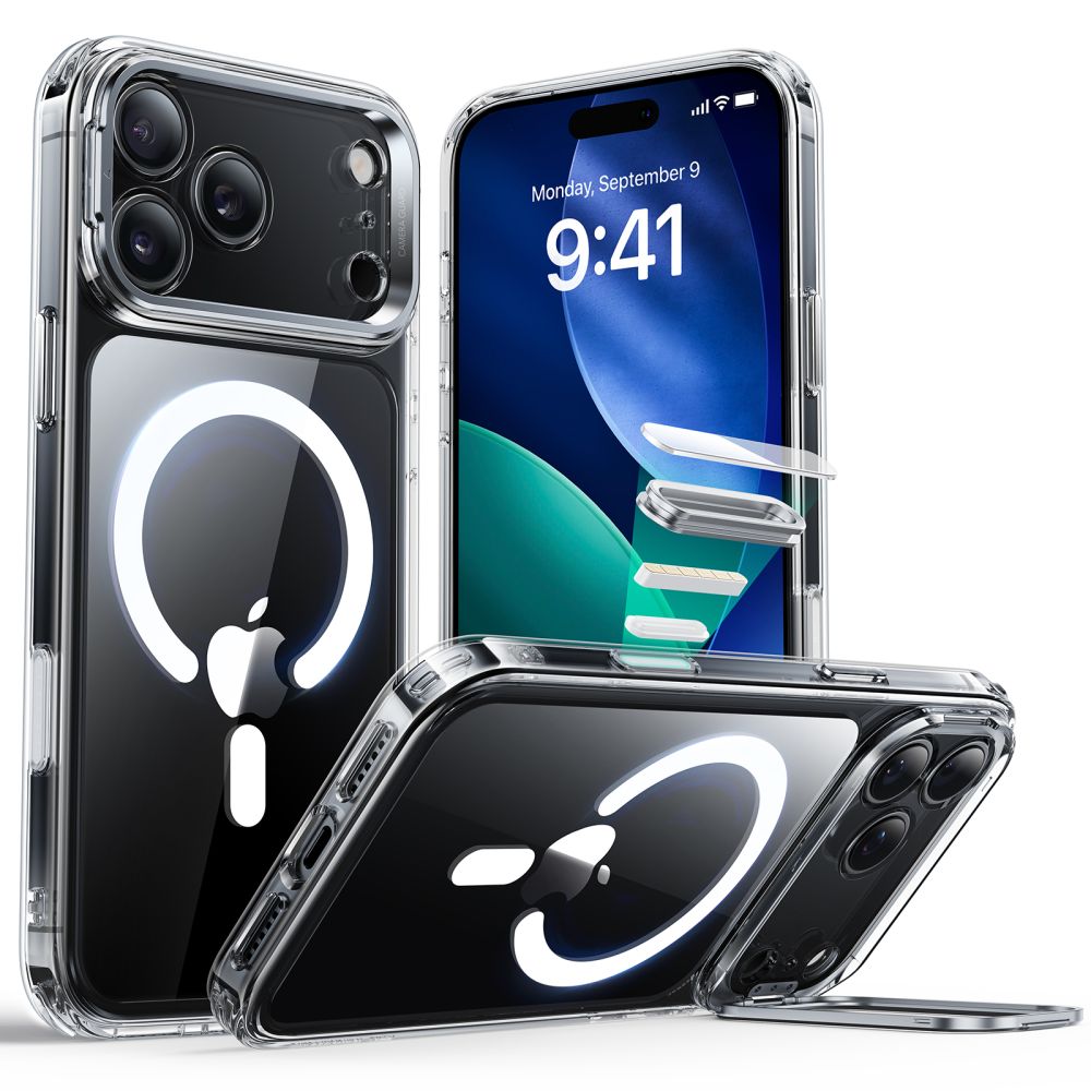 Classic Kickstand HaloLock MagSafe iPhone 17 Pro Max Gjennomsiktig