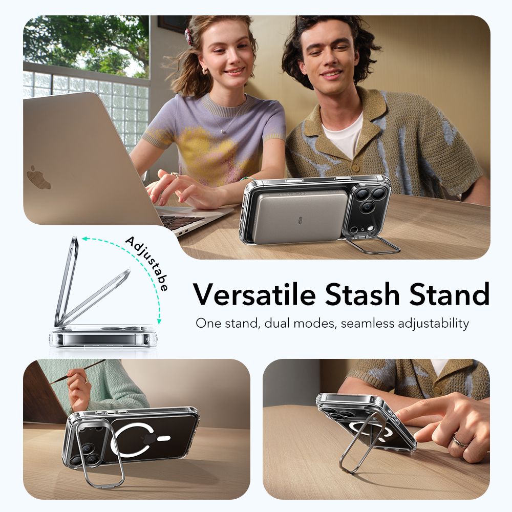 Classic Kickstand HaloLock MagSafe iPhone 17 Pro Max Gjennomsiktig