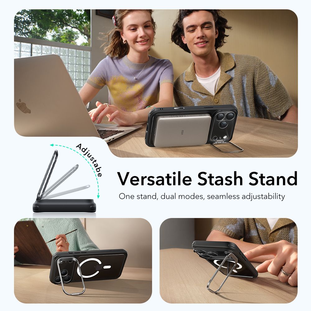 Classic Kickstand HaloLock MagSafe iPhone 17 Pro Max Svart/gjennomsiktig