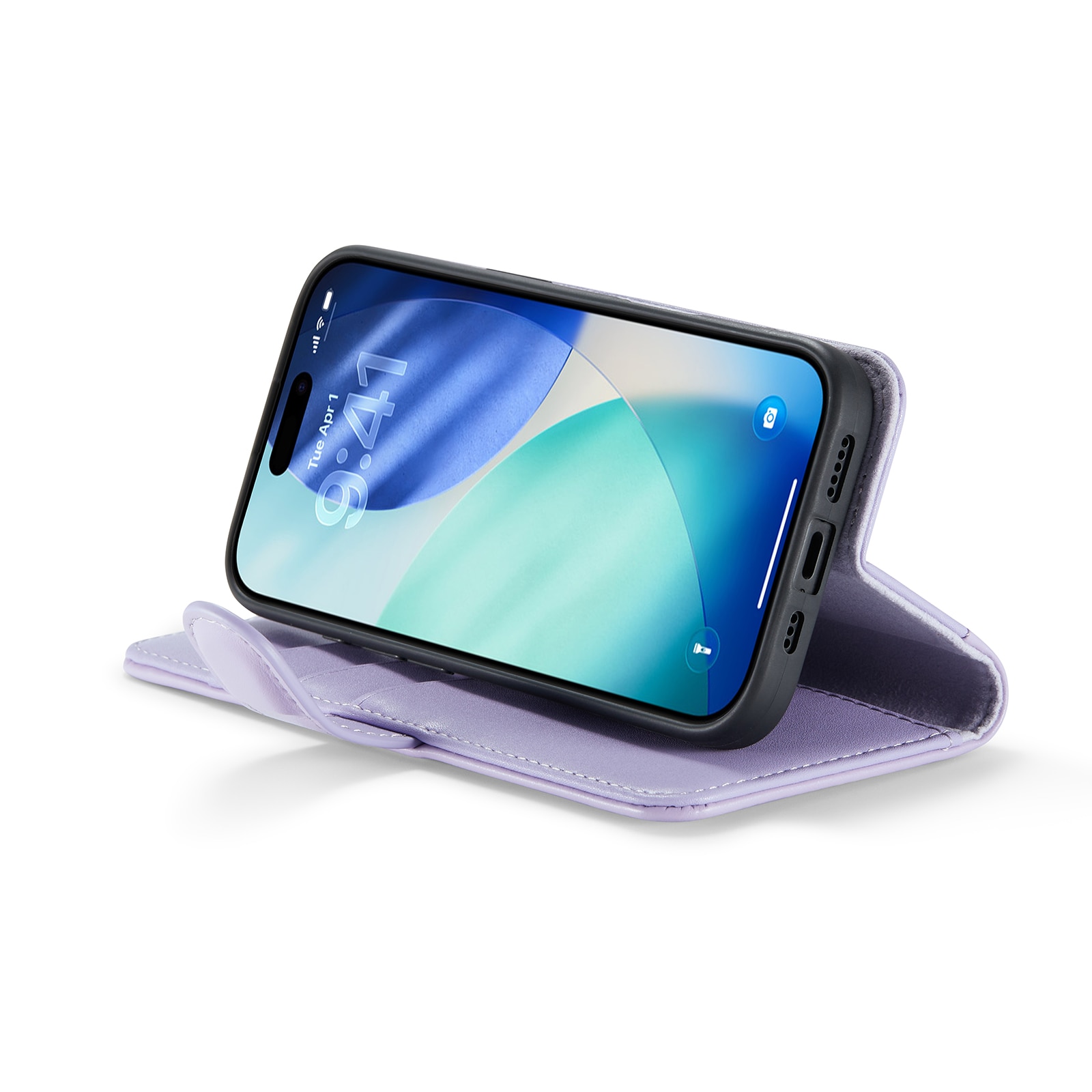 Ekte Lærveske iPhone 17 Lilla