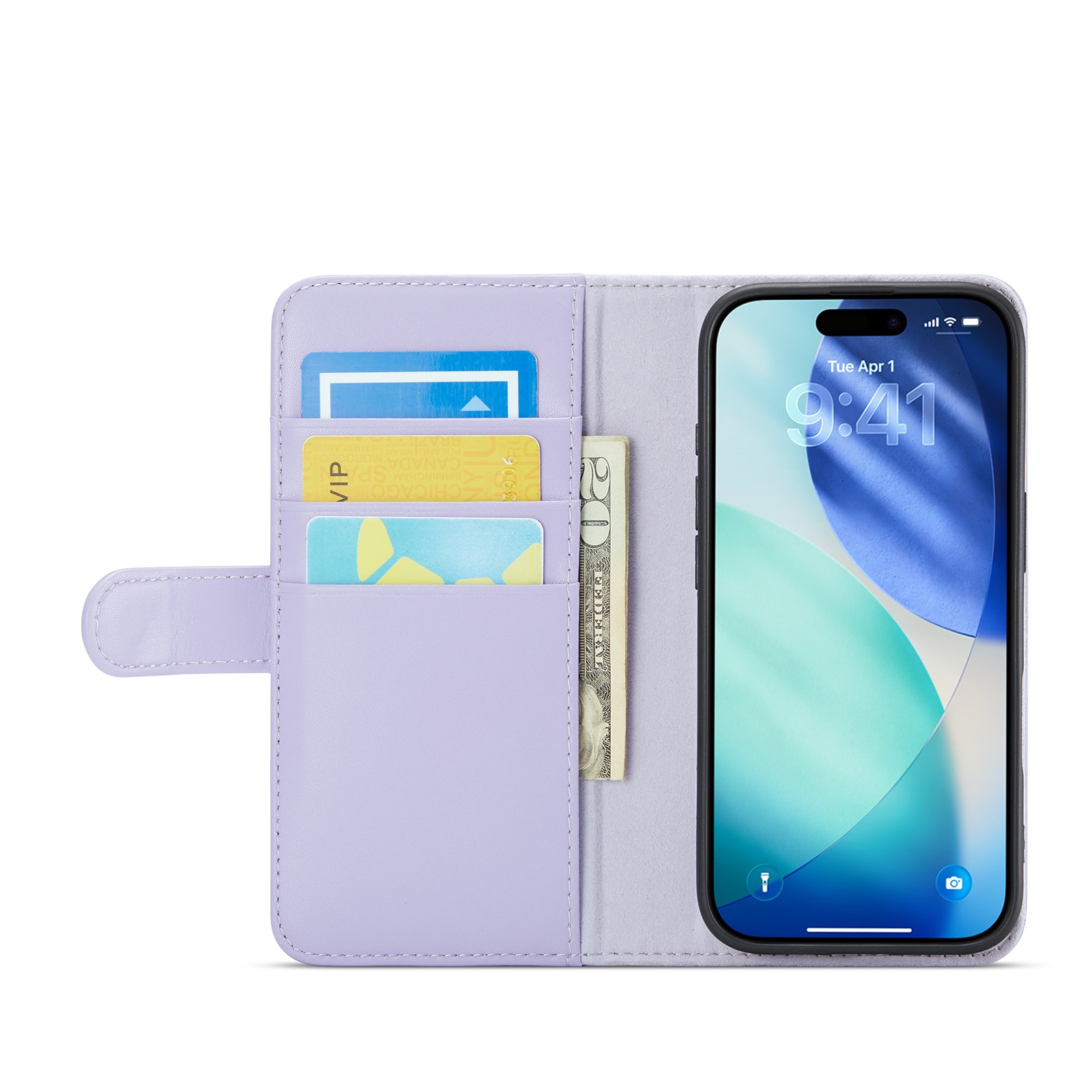 Ekte Lærveske iPhone 17 Lilla