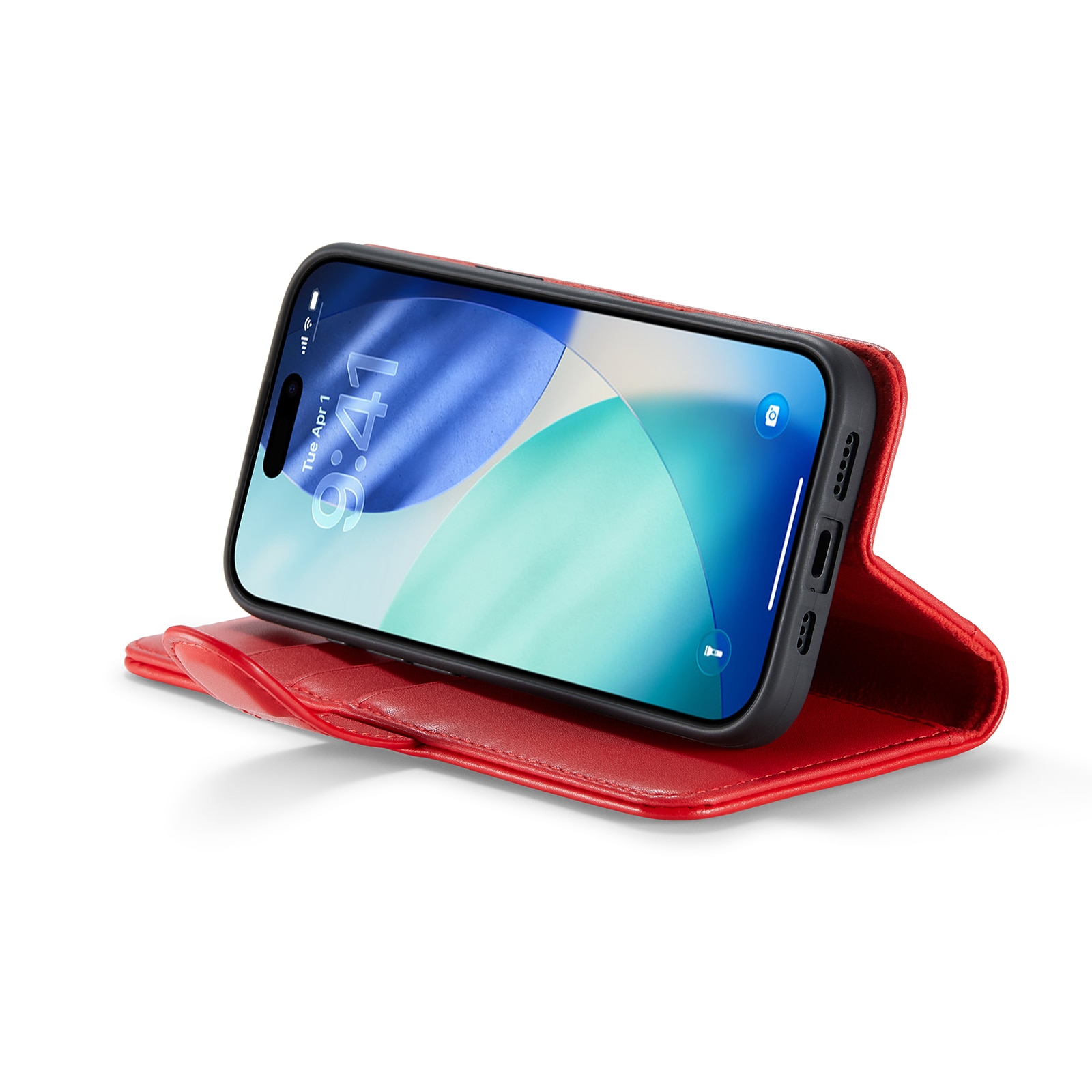Ekte Lærveske iPhone 17 Rød