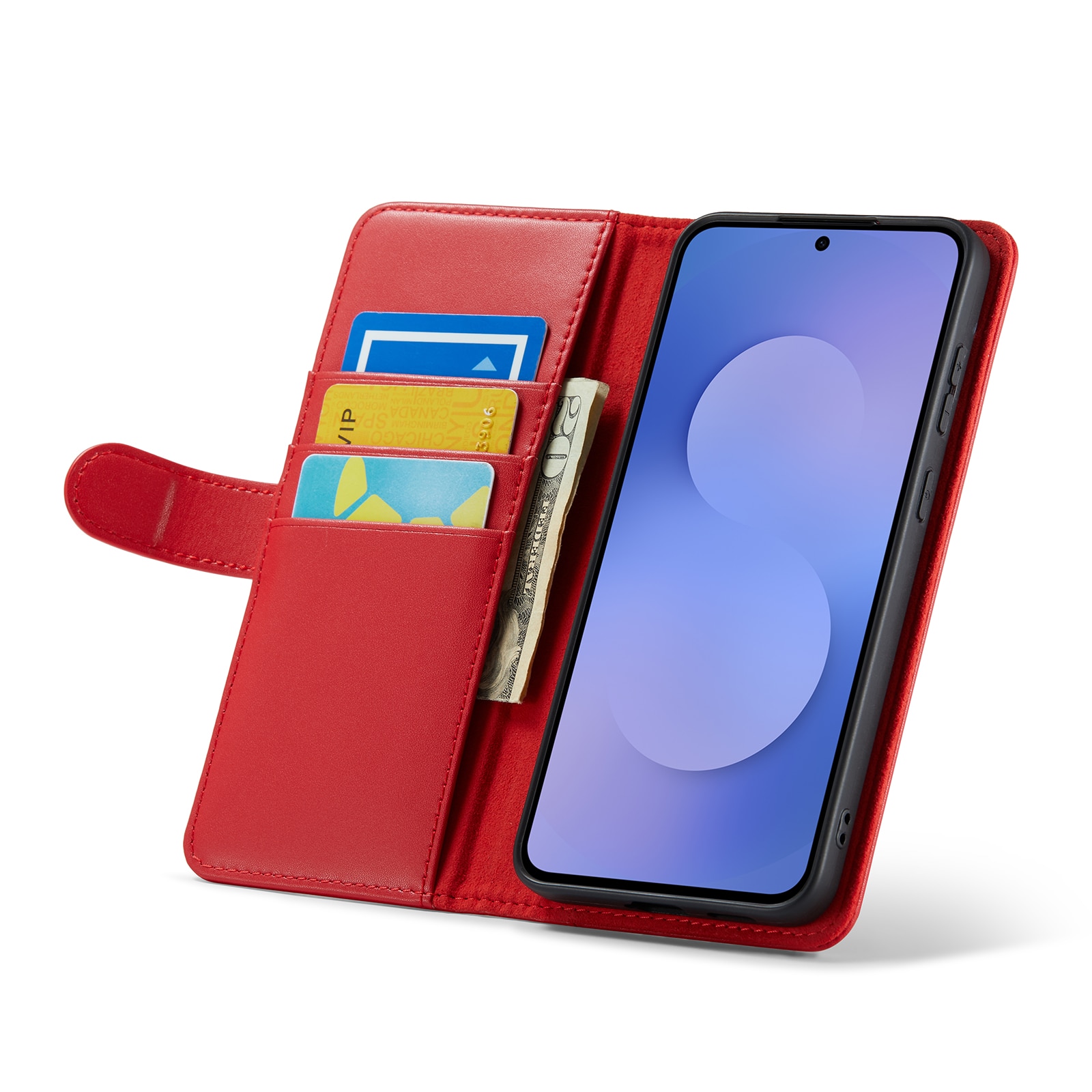 Ekte Lærveske Samsung Galaxy S25 FE Rød