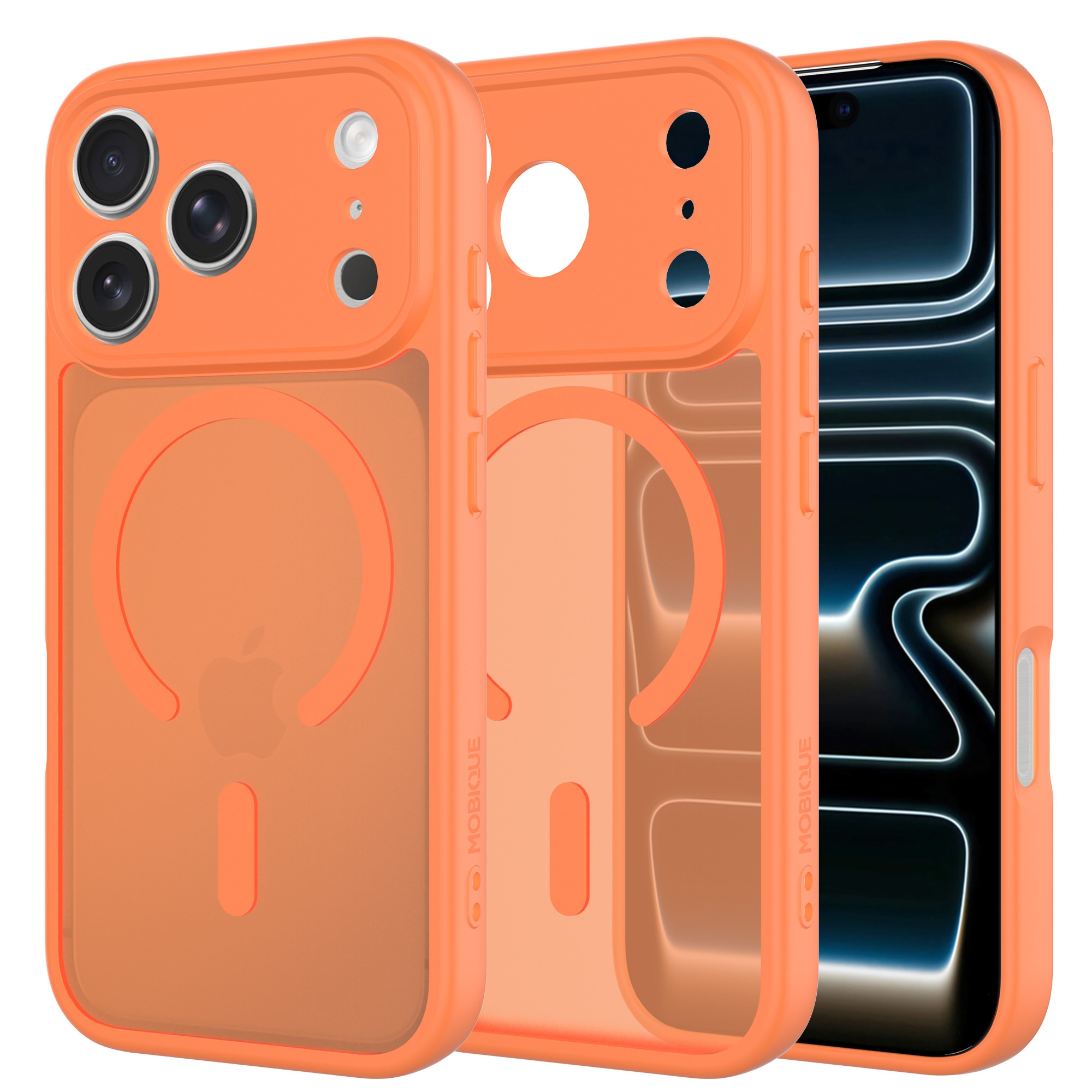 Magnetic Hybrid Deksel iPhone 17 Pro Max Frosted Orange