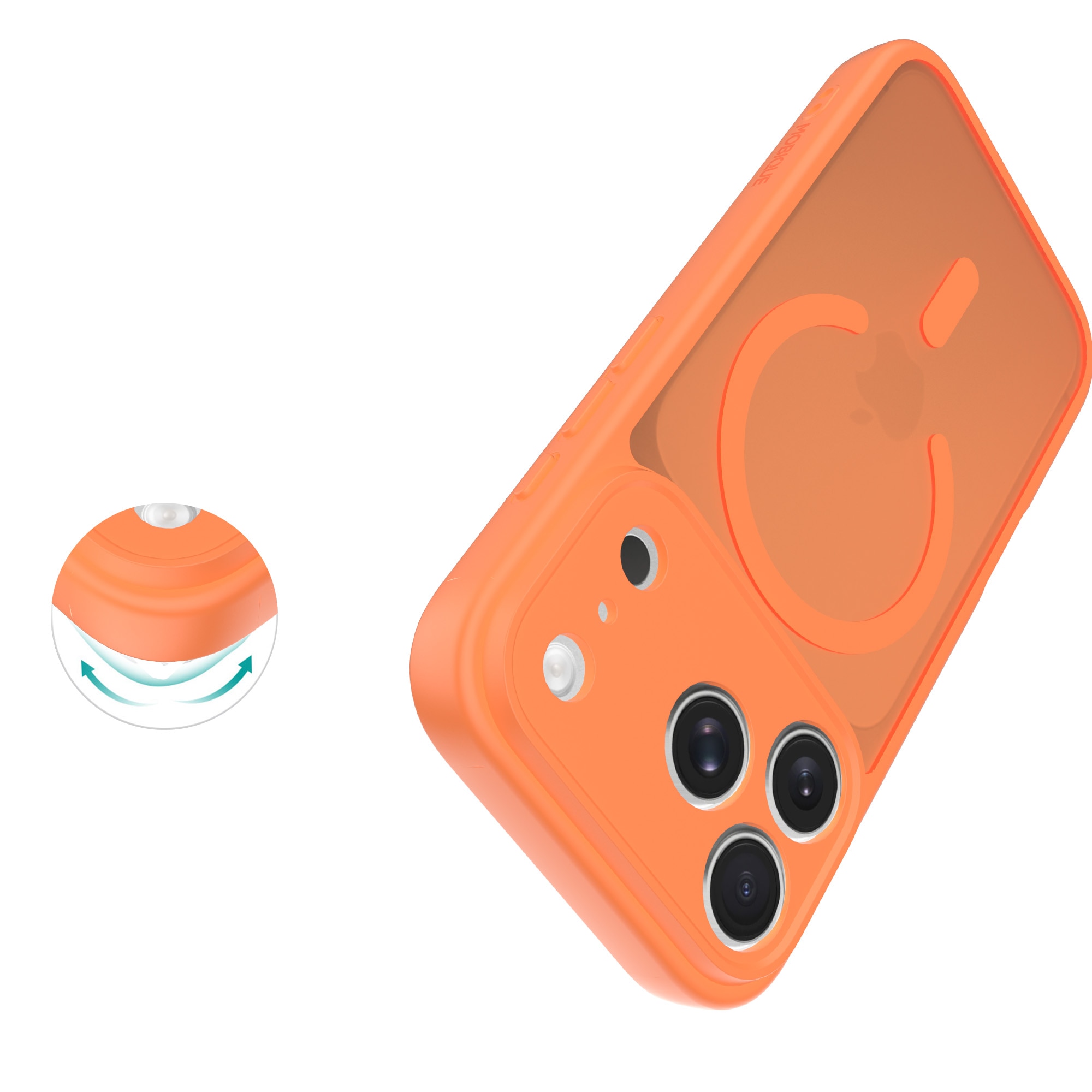 Magnetic Hybrid Deksel iPhone 17 Pro Frosted Orange