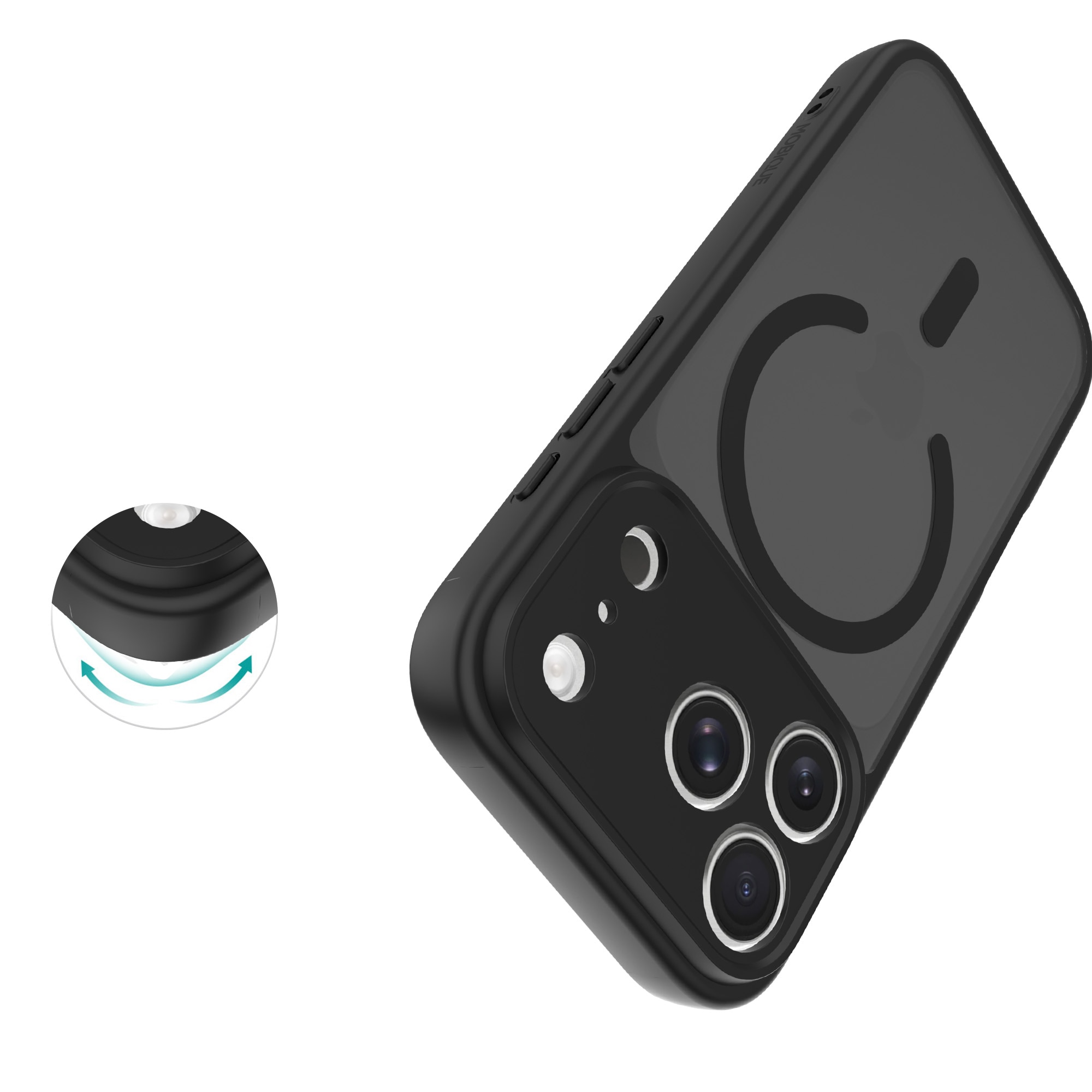 Magnetic Hybrid Deksel iPhone 17 Pro Frosted Black