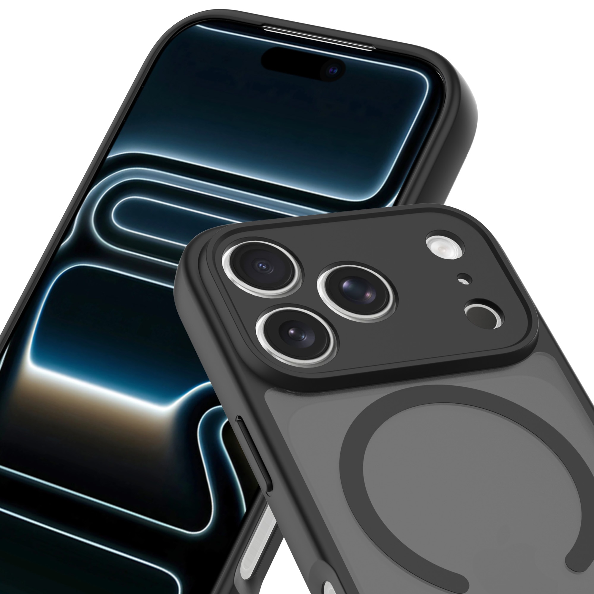 Magnetic Hybrid Deksel iPhone 17 Pro Frosted Black