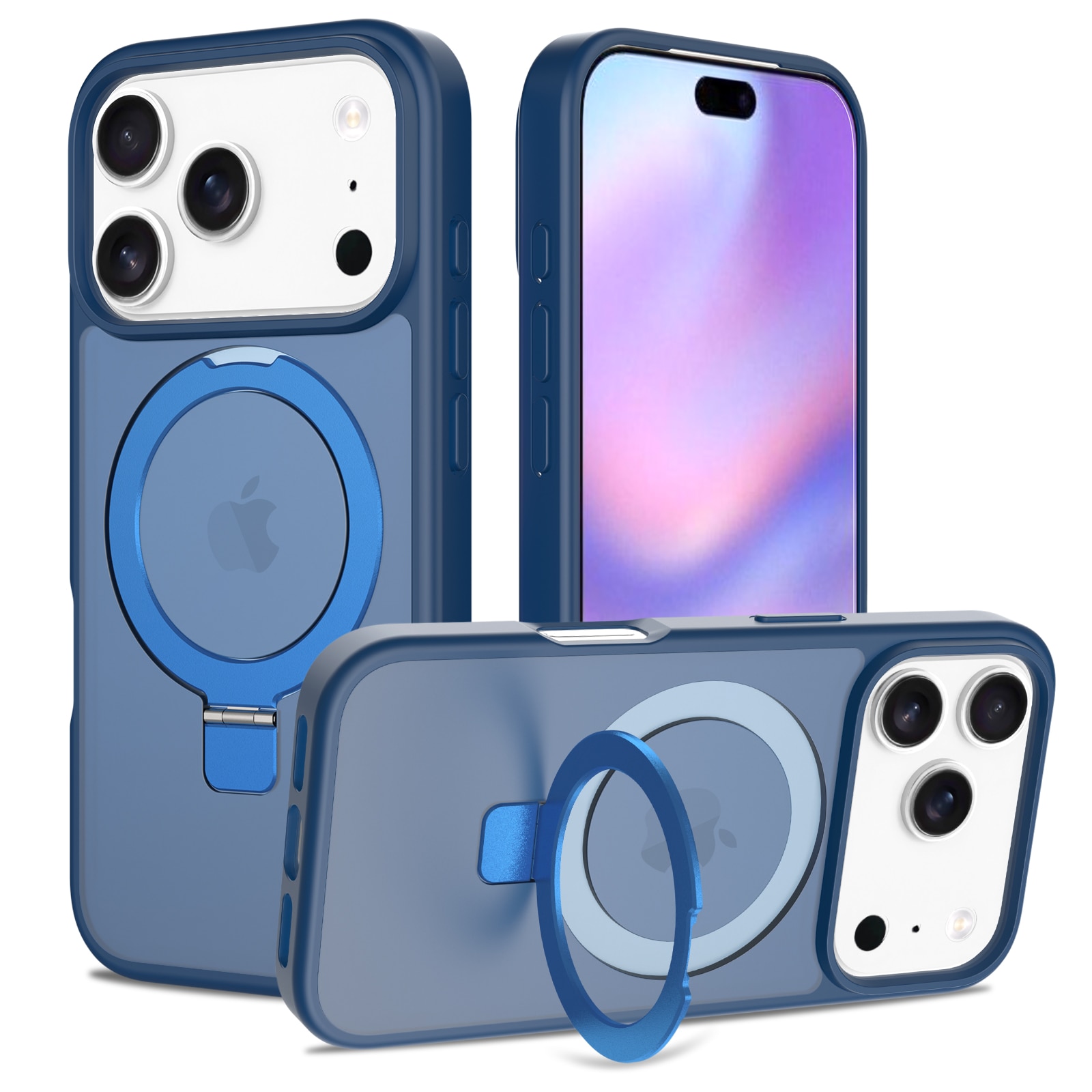 Hybriddeksel Magnetic Ring iPhone 17 Pro Mørke blå
