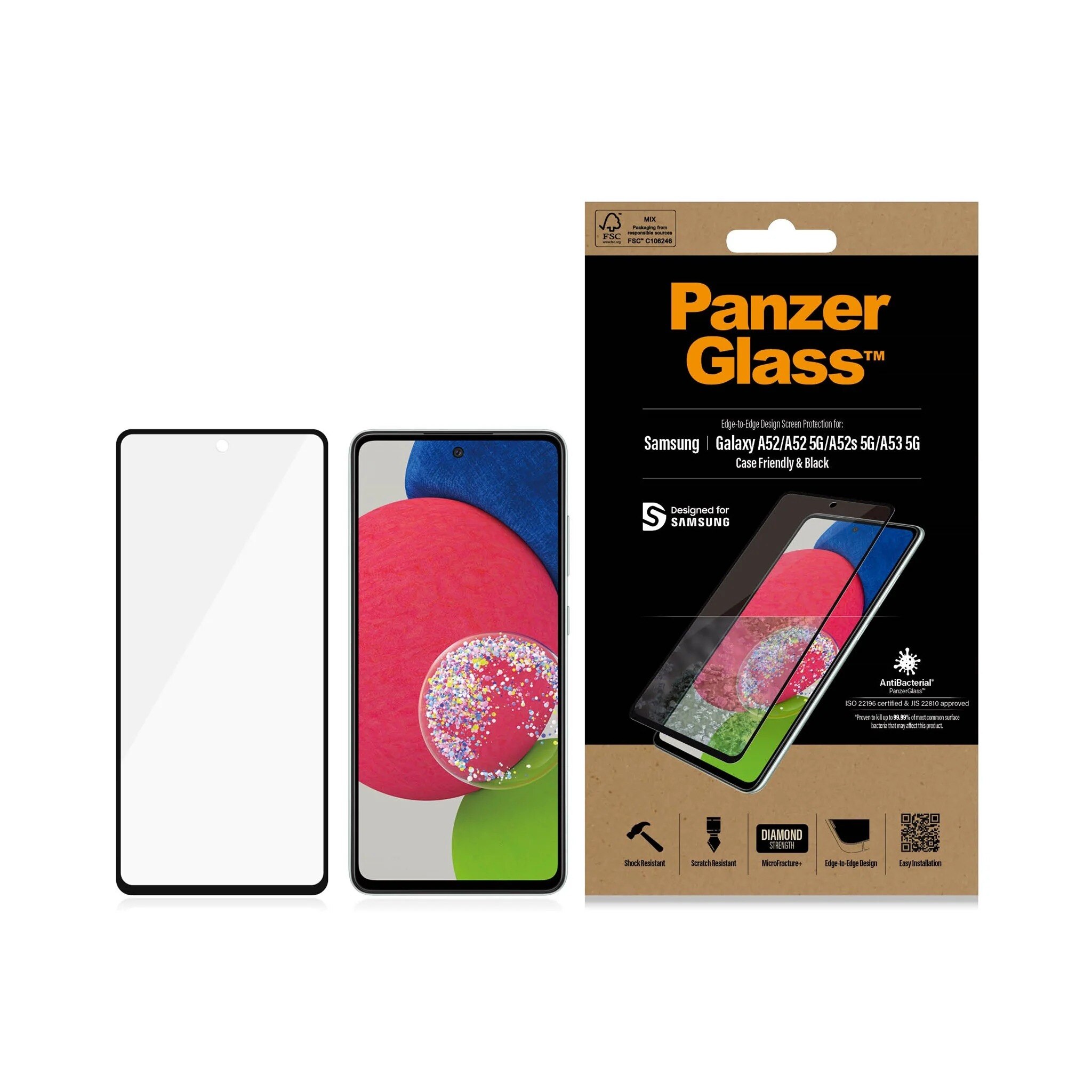 Samsung Galaxy A52 5G/Galaxy A53 Screen Protector Ultra Wide Fit