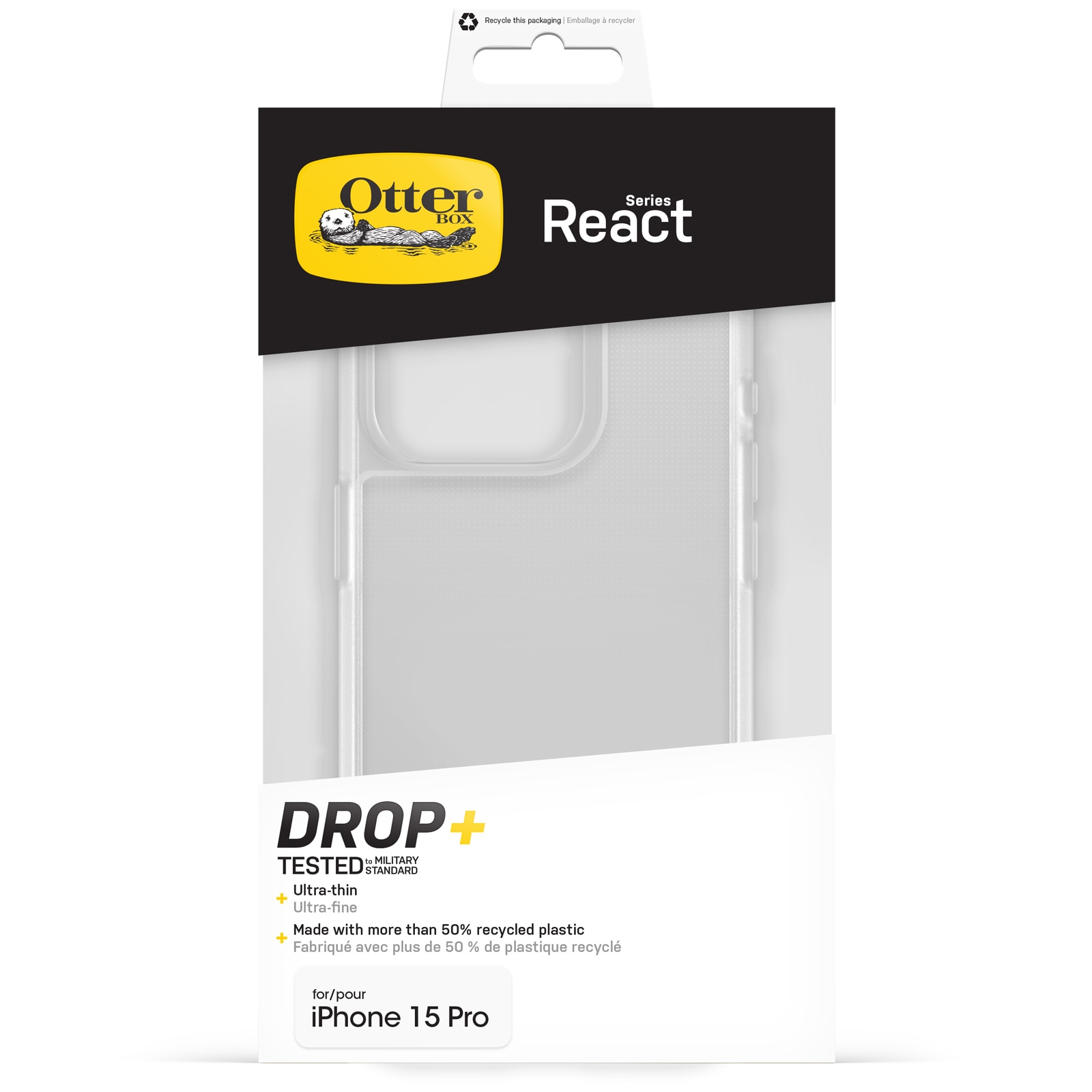 React Deksel iPhone 15 Pro Clear