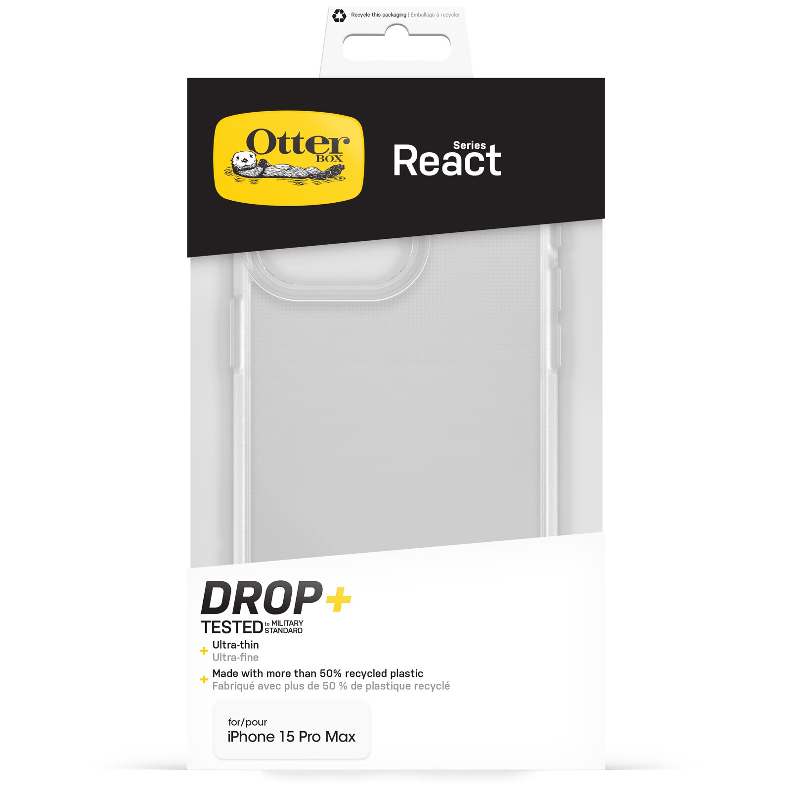 React Deksel iPhone 15 Pro Max Gjennomsiktig