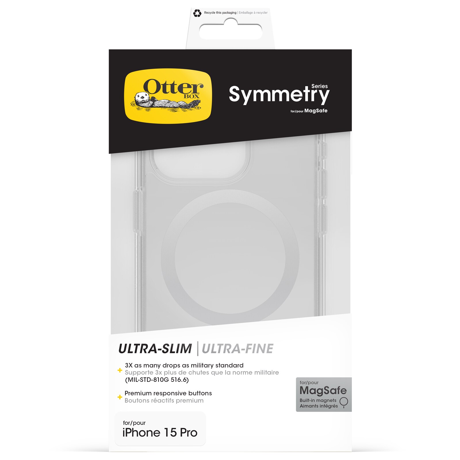 Symmetry Plus MagSafe Deksel iPhone 15 Pro Gjennomsiktig
