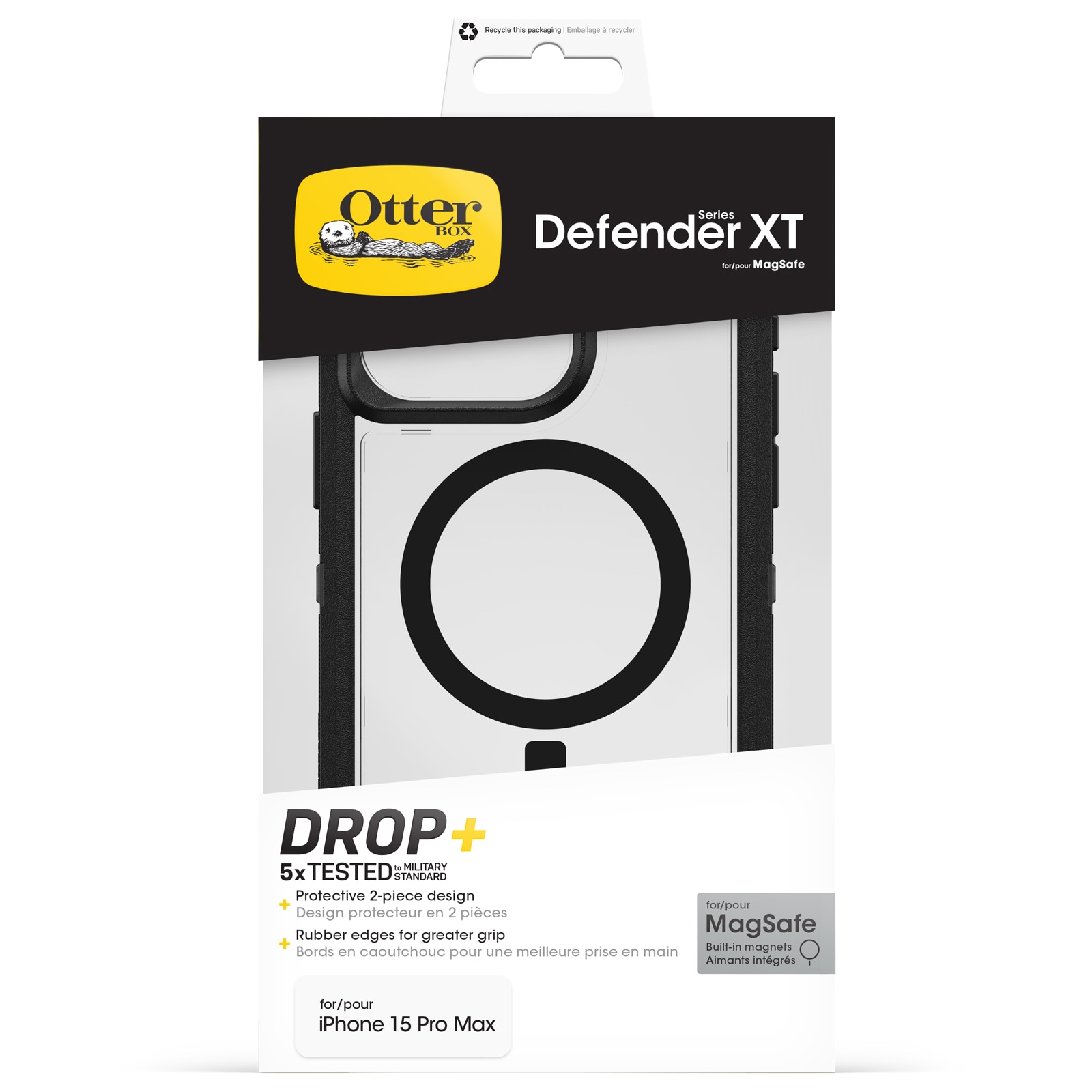 Defender XT Deksel iPhone 15 Pro Max Clear/Black