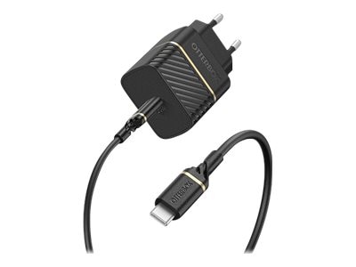 Fast Charge Vegglader + Kabel USB-C 20W svart