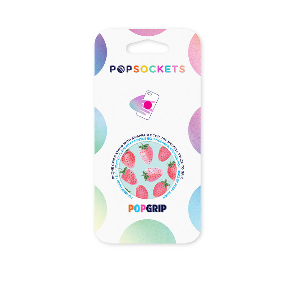 PopGrip Holder/stativ - Strawberry Rain