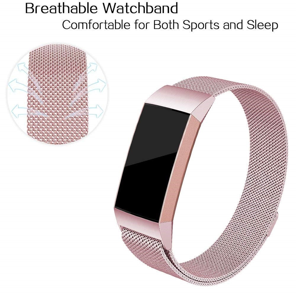 Fitbit Charge 3/4 Reim Milanese Loop rosa gull