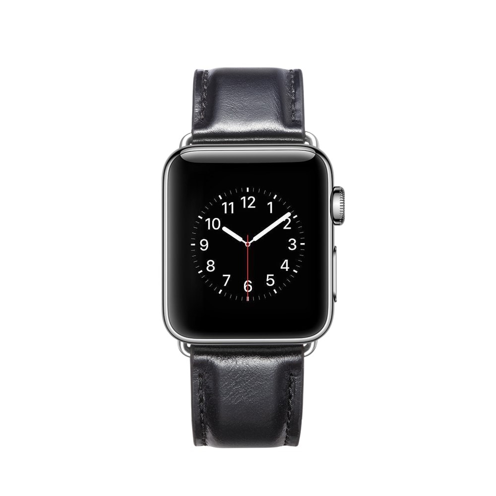 Premium Leather Watch Band Apple Watch 44mm Black