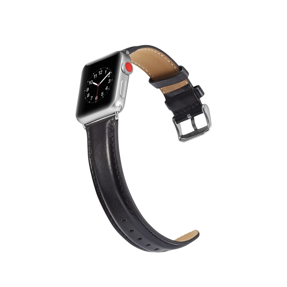 Premium Leather Watch Band Apple Watch 44mm Black