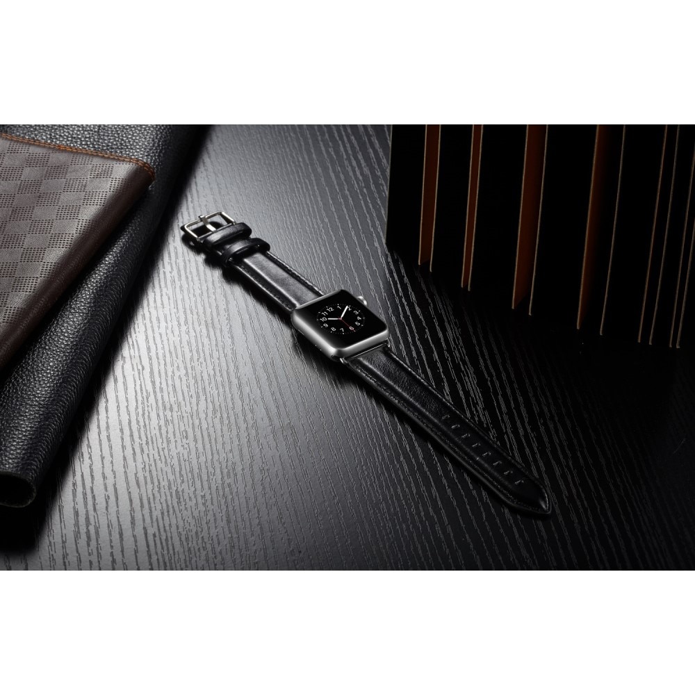 Premium Leather Watch Band Apple Watch Ultra 2 49mm Black