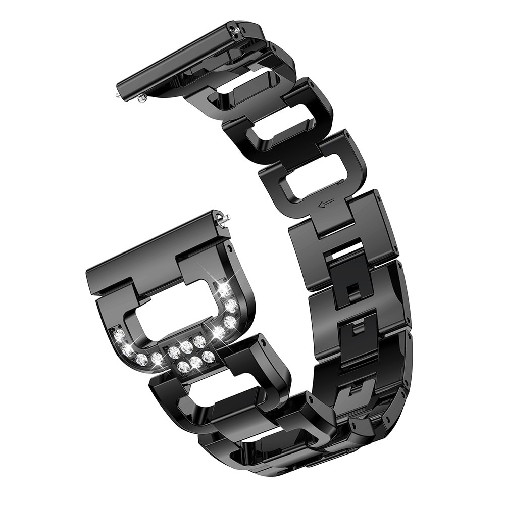 Rhinestone Bracelet Universal 22mm svart