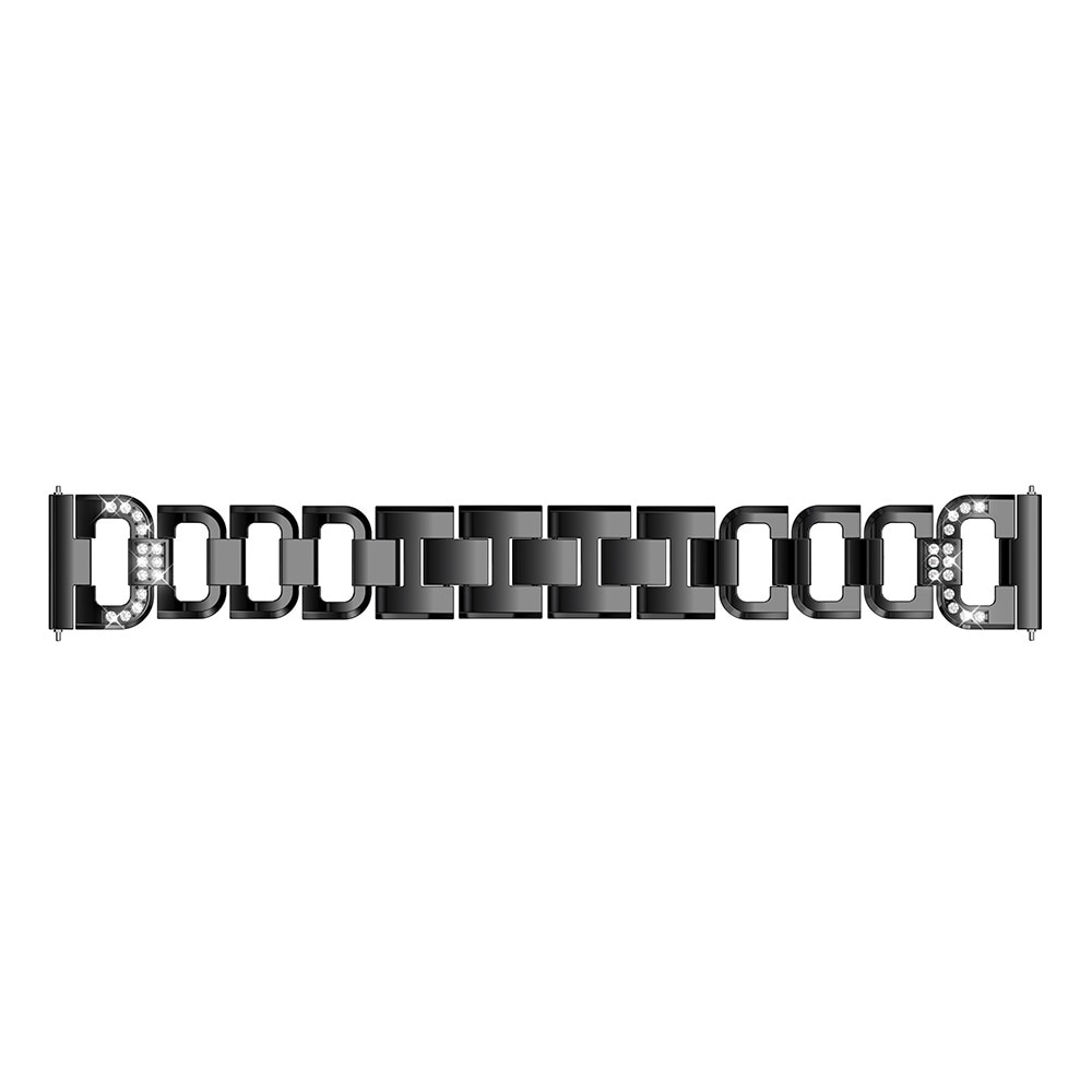 Rhinestone Bracelet Universal 22mm svart