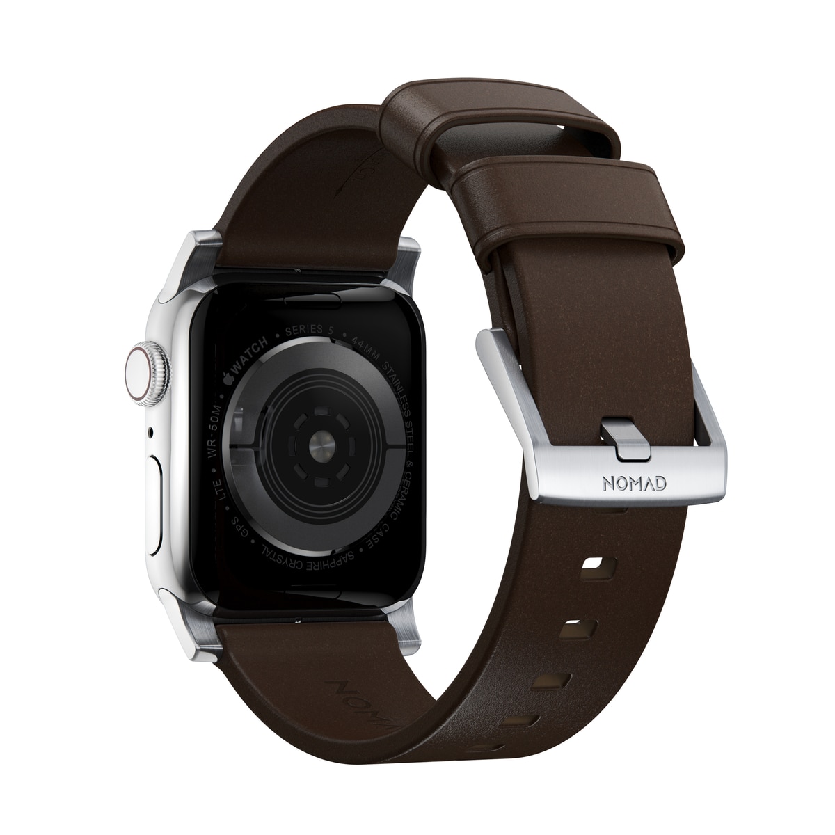 Apple Watch 41mm Series 8 Modern Band Horween Leather Rustic Brown (Silver Hardware)