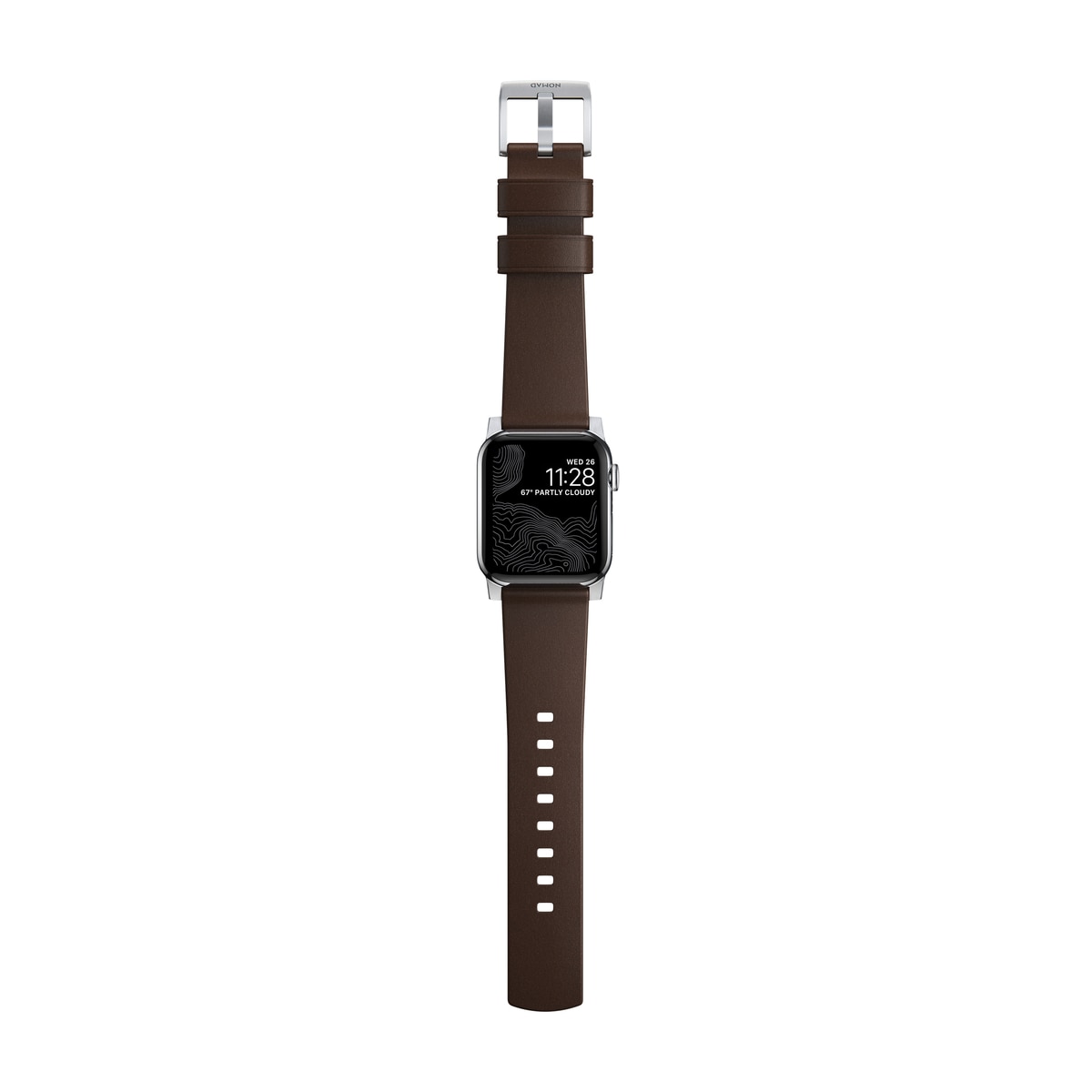 Apple Watch 40mm Modern Band Horween Leather Rustic Brown (Silver Hardware)