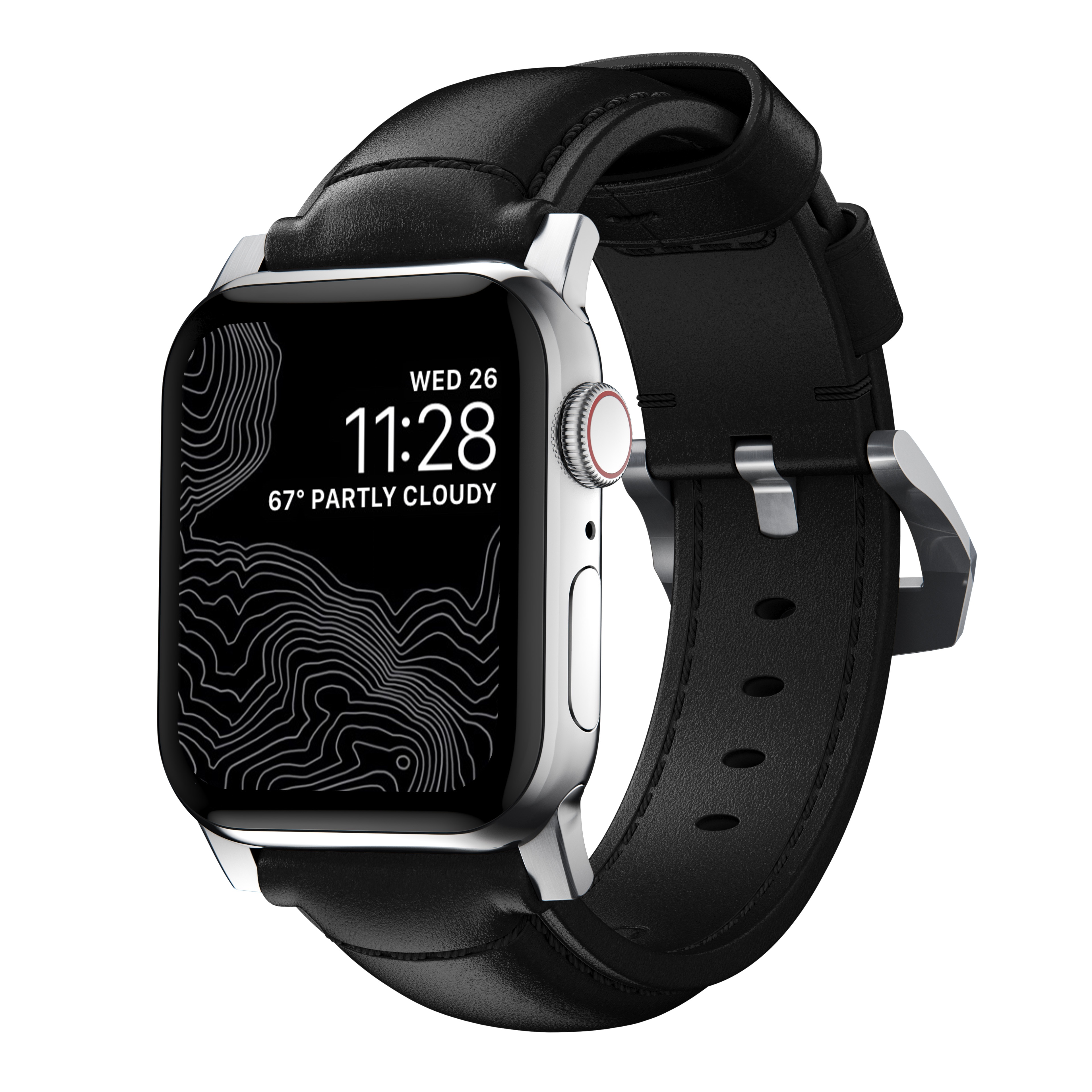 Traditional Band Apple Watch Ultra 2 49mm RBlack (Silver Hardware)