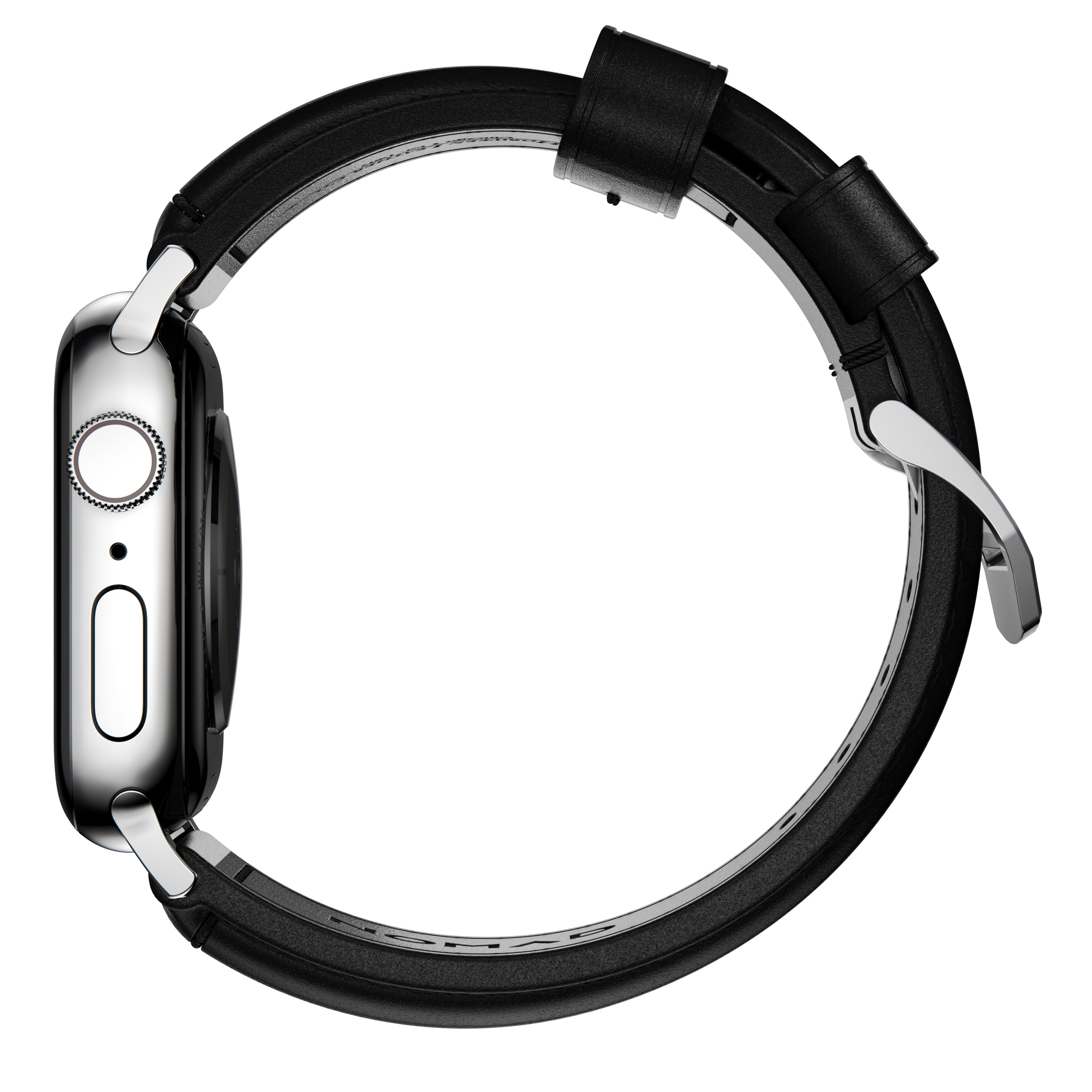 Traditional Band Apple Watch 42/44/45/49mm RBlack (Silver Hardware)