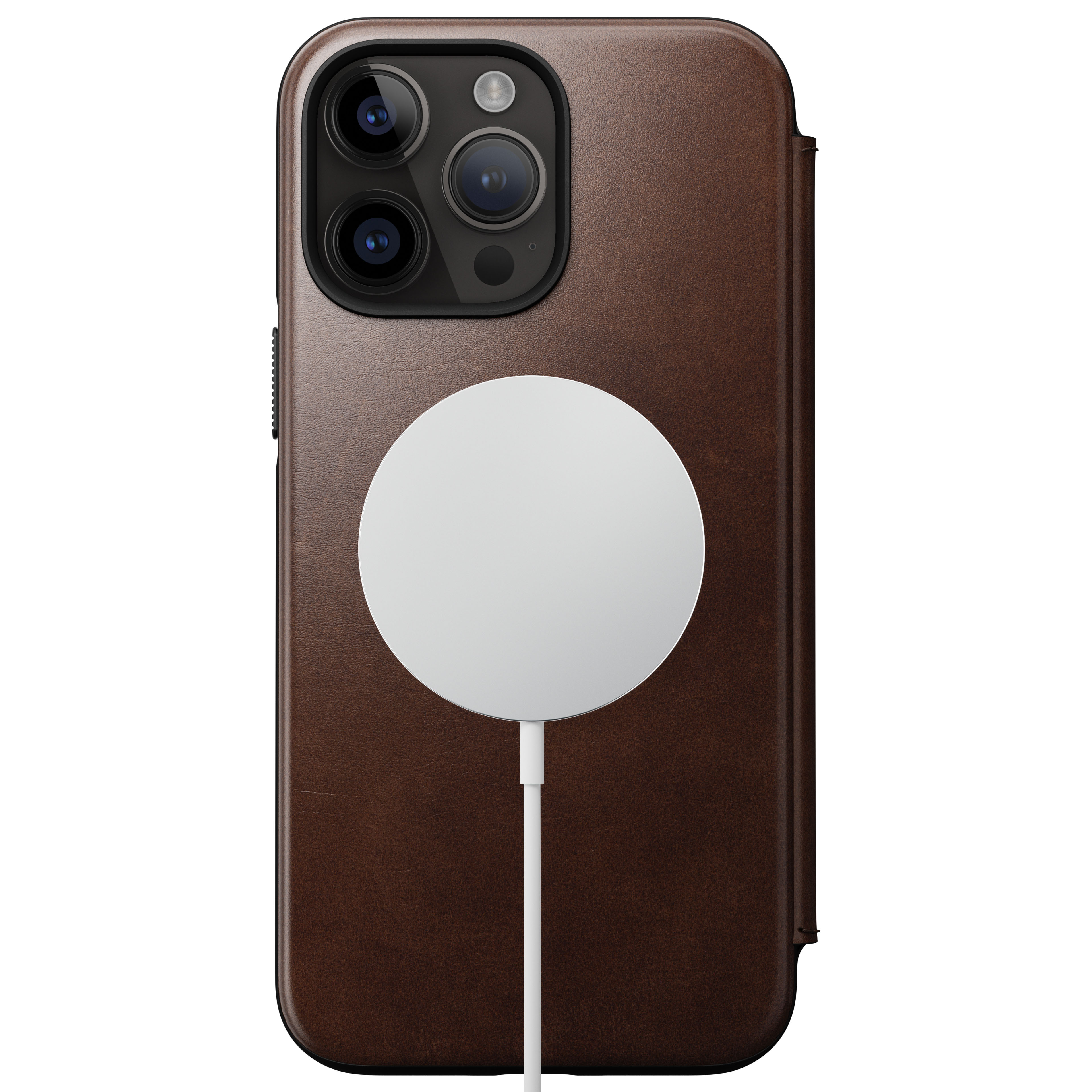 iPhone 14 Pro Max Modern Horween Leather Folio MagSafe Rustic Brown