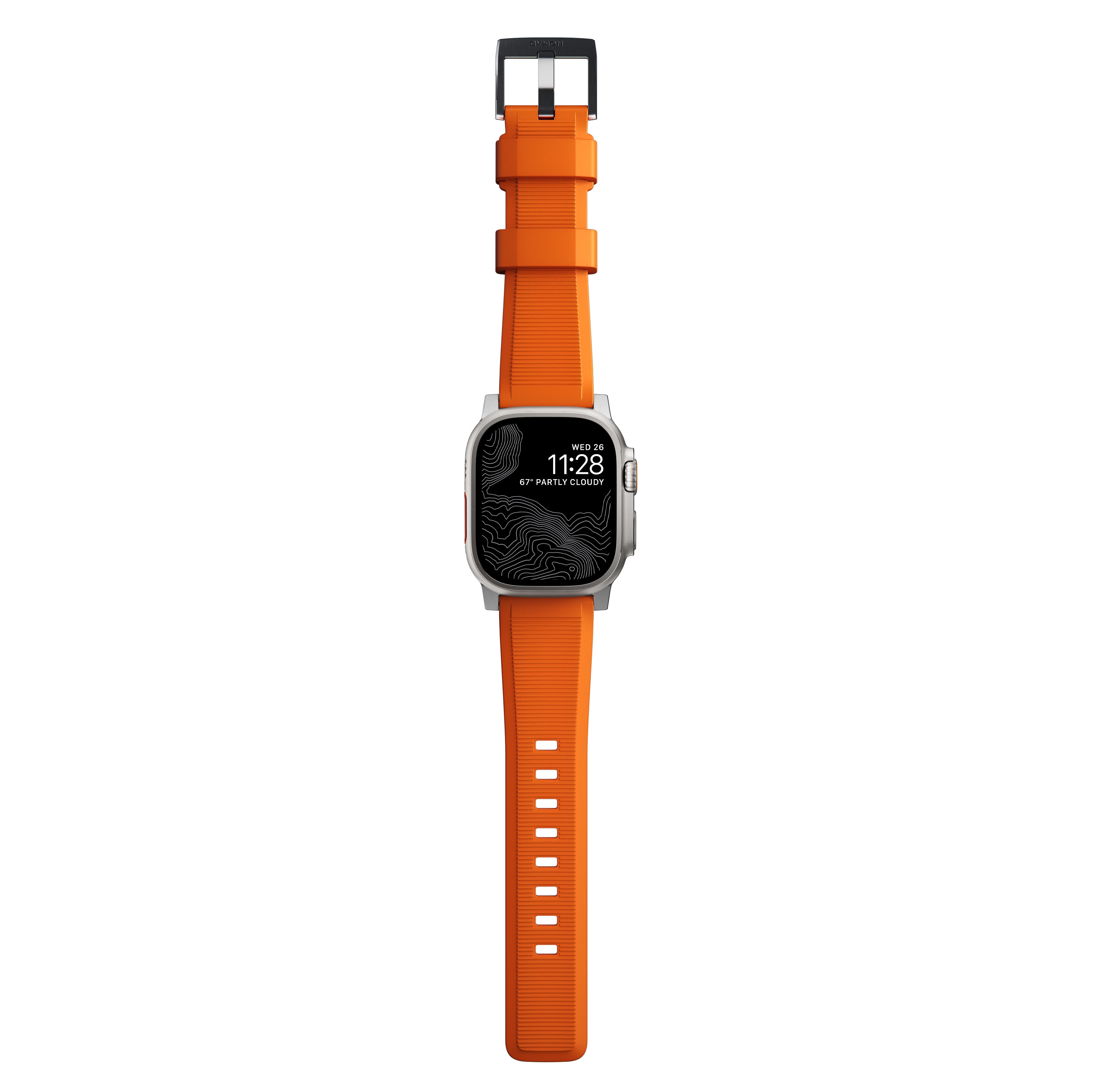 Apple Watch 45mm Series 7 Rugged Band Ultra Orange (Silver Hardware)