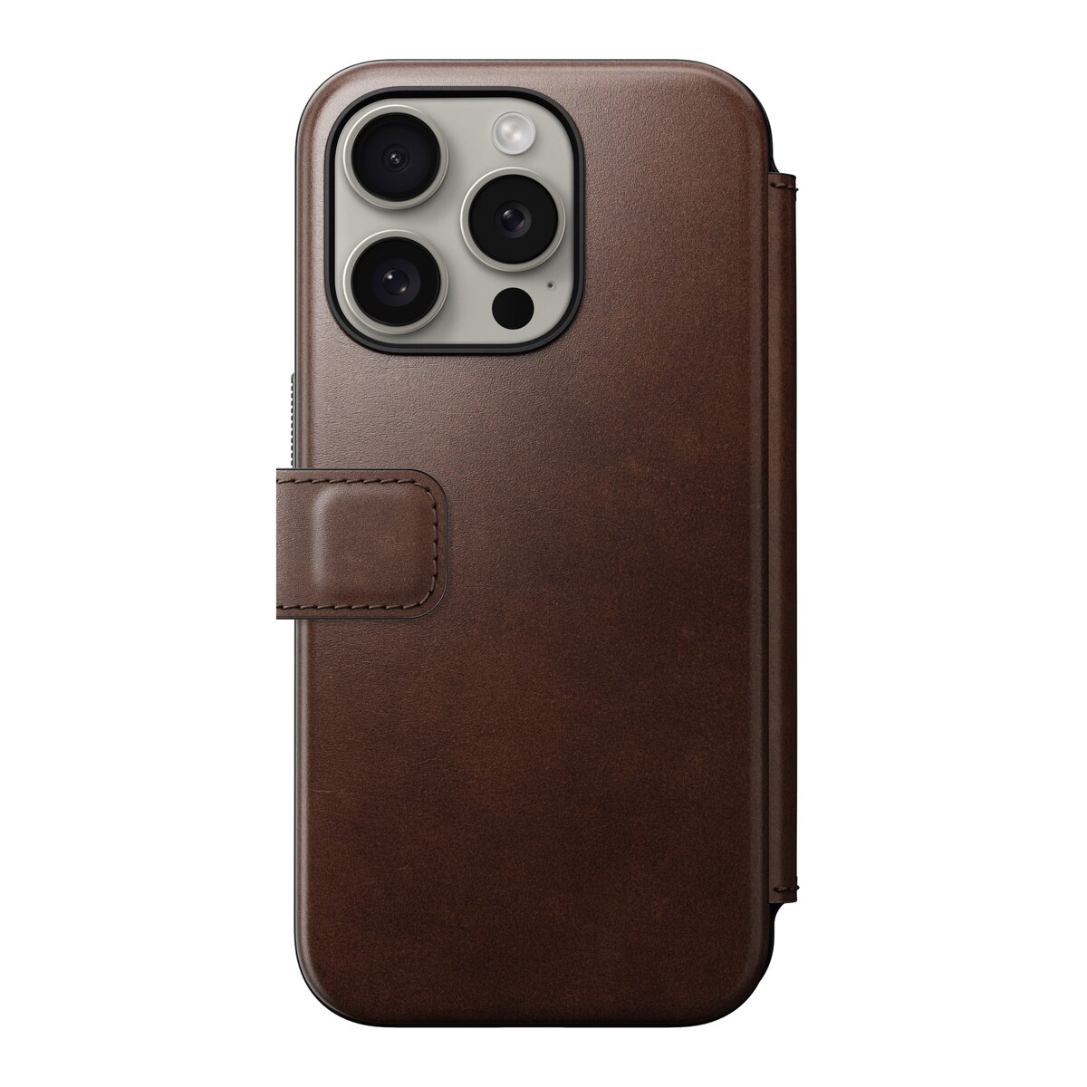 iPhone 15 Pro Modern Horween Leather Folio MagSafe Rustic Brown