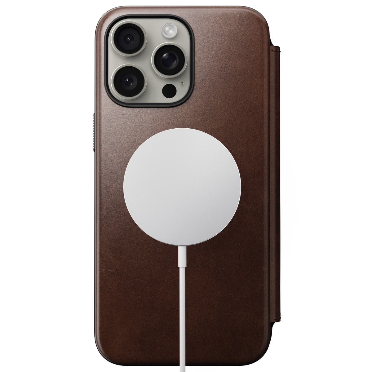 iPhone 15 Pro Max Modern Horween Leather Folio MagSafe Rustic Brown