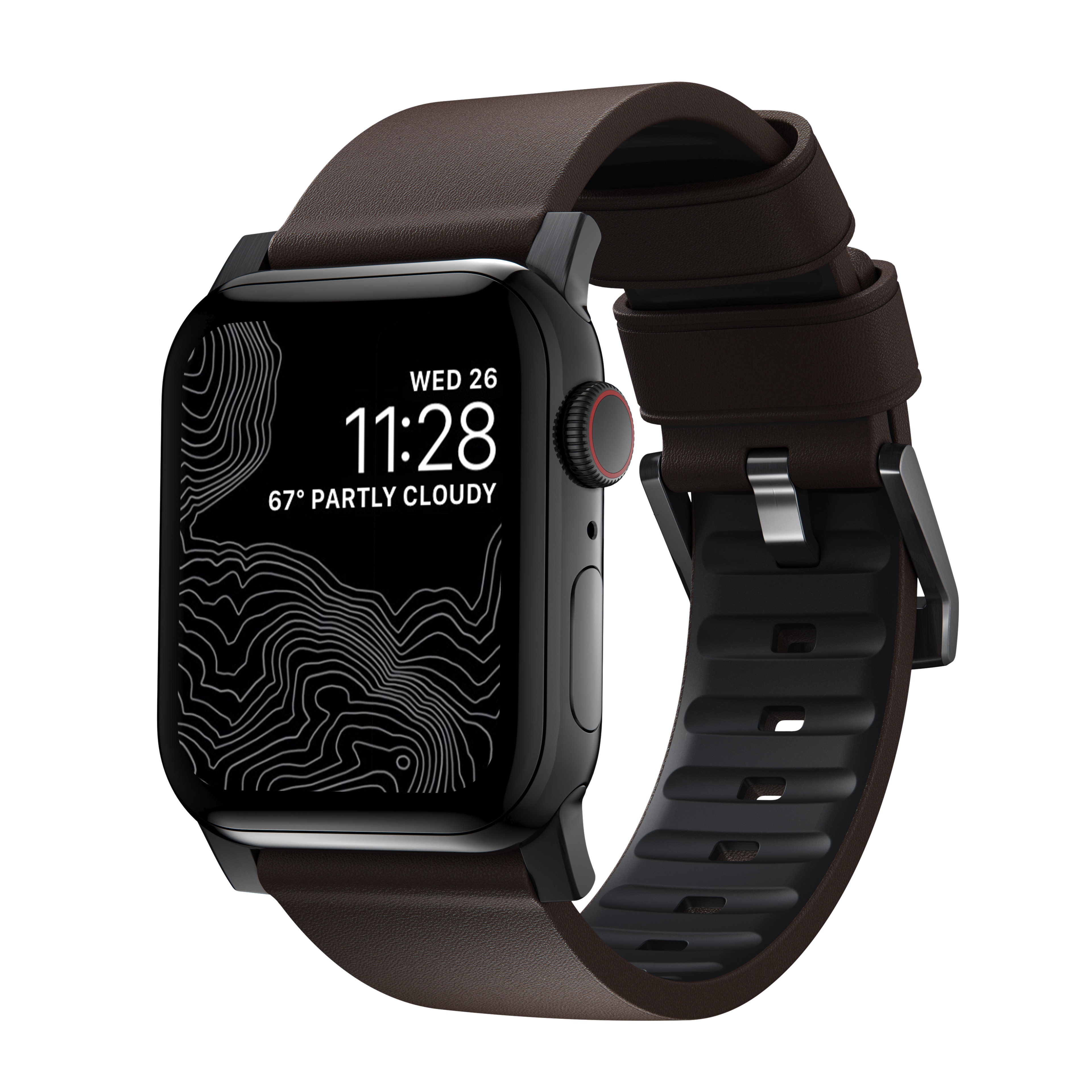 Active Band Pro Apple Watch SE 44mm Classic Brown (Black Hardware)