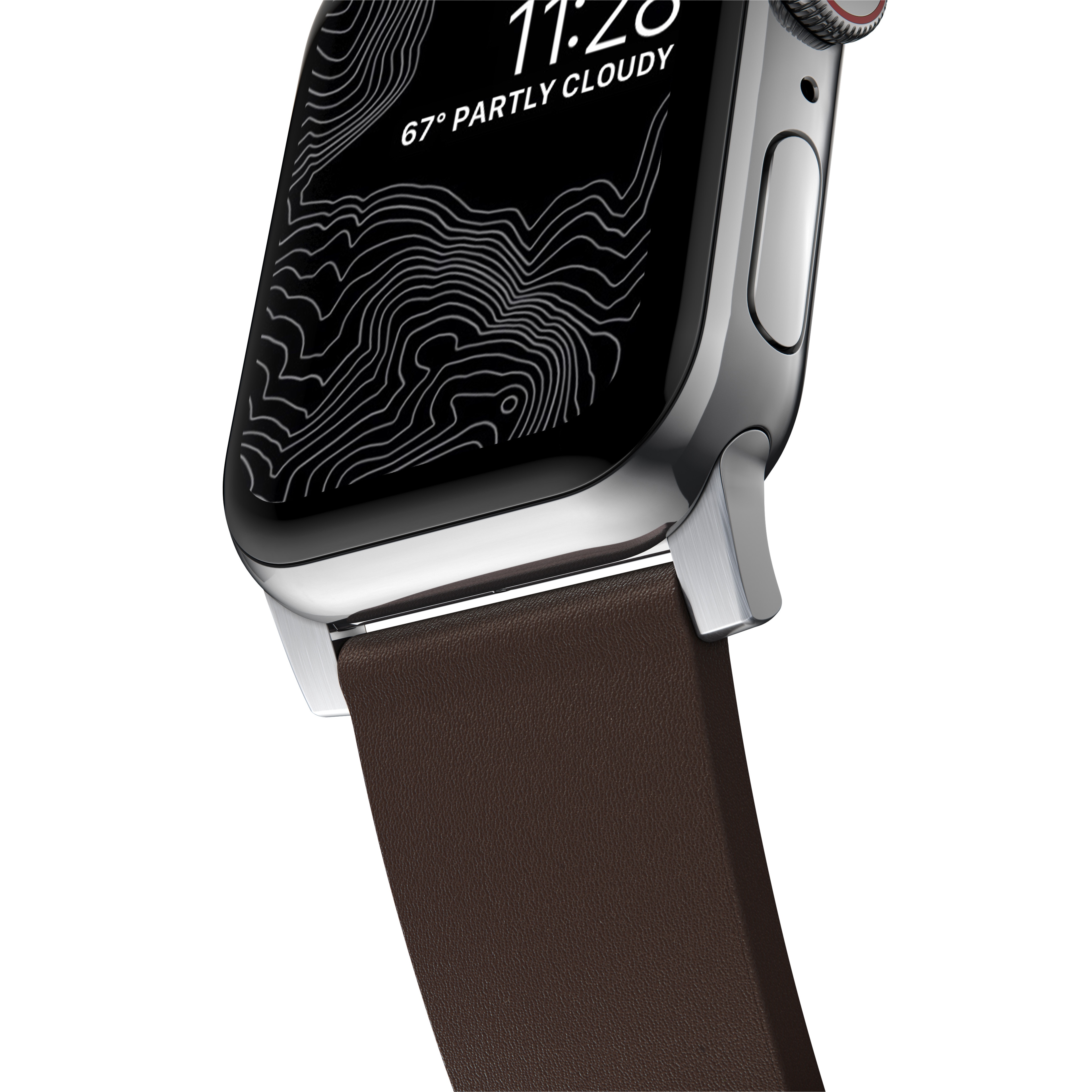 Active Band Pro Apple Watch SE 44mm Classic Brown (Silver Hardware)